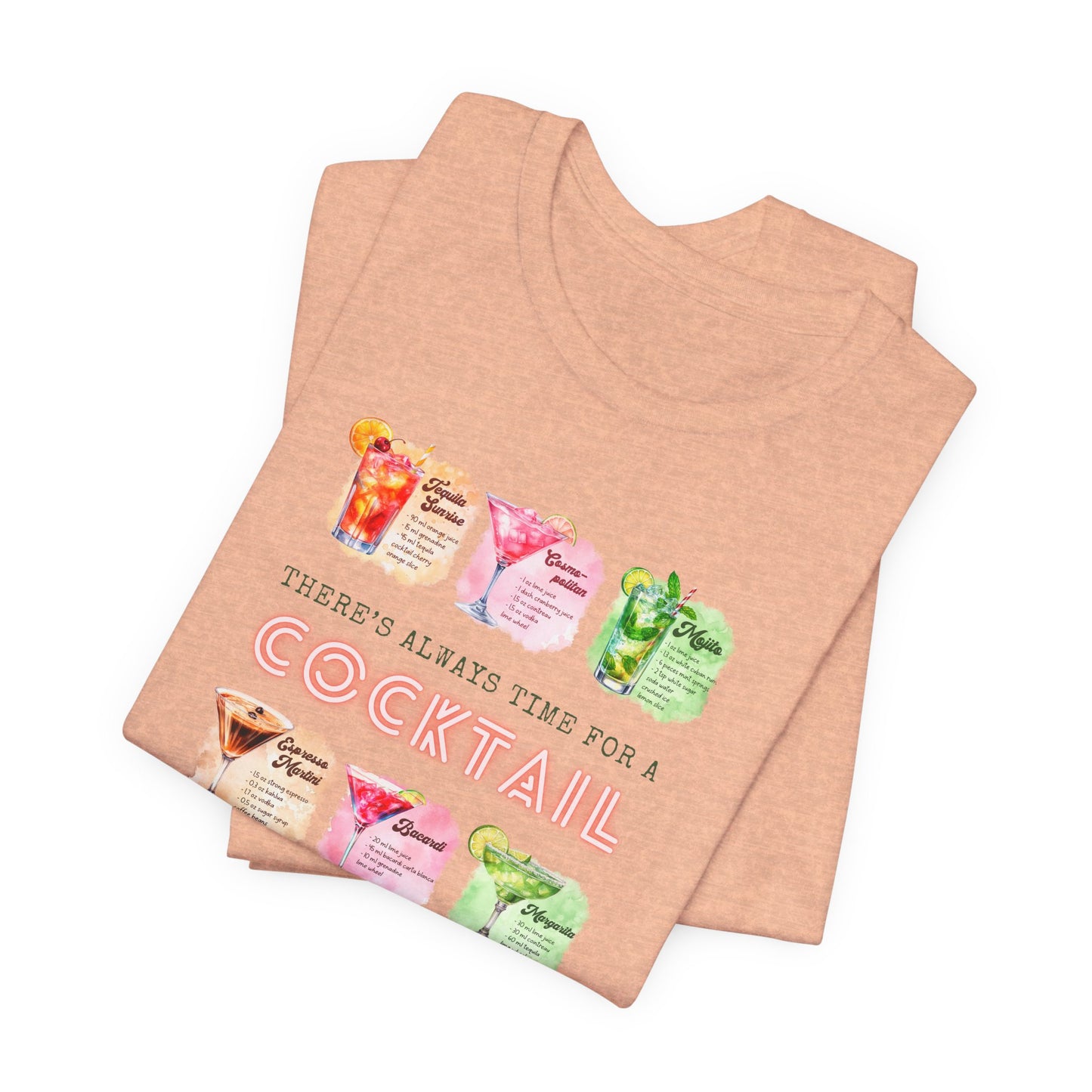 Cocktail Recipe Unisex Short Sleeve Tee - Perfect for Parties and Summer Fun!