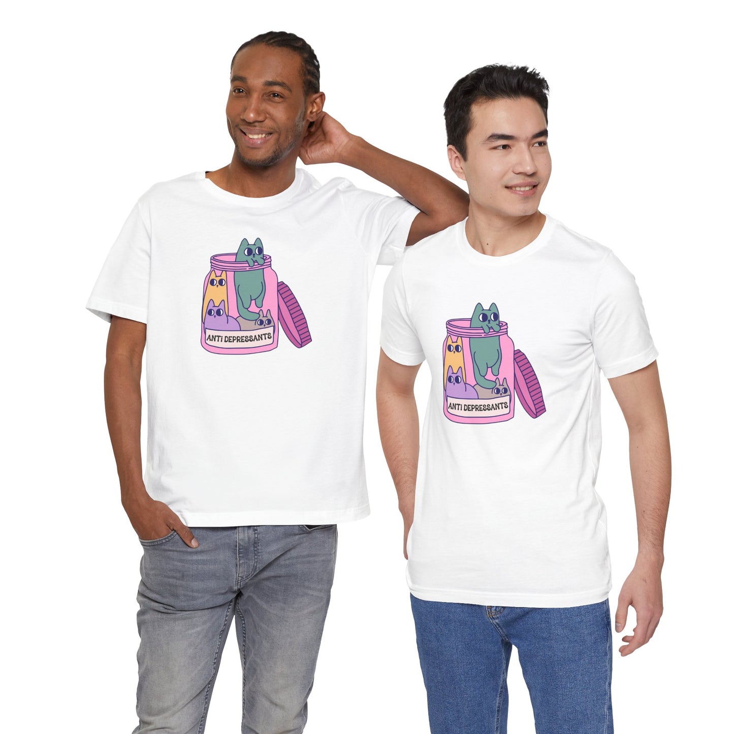 Anti-Depressant Cat Unisex Tee - Fun & Whimsical Graphic T-Shirt - Cats are my Anti Depressants