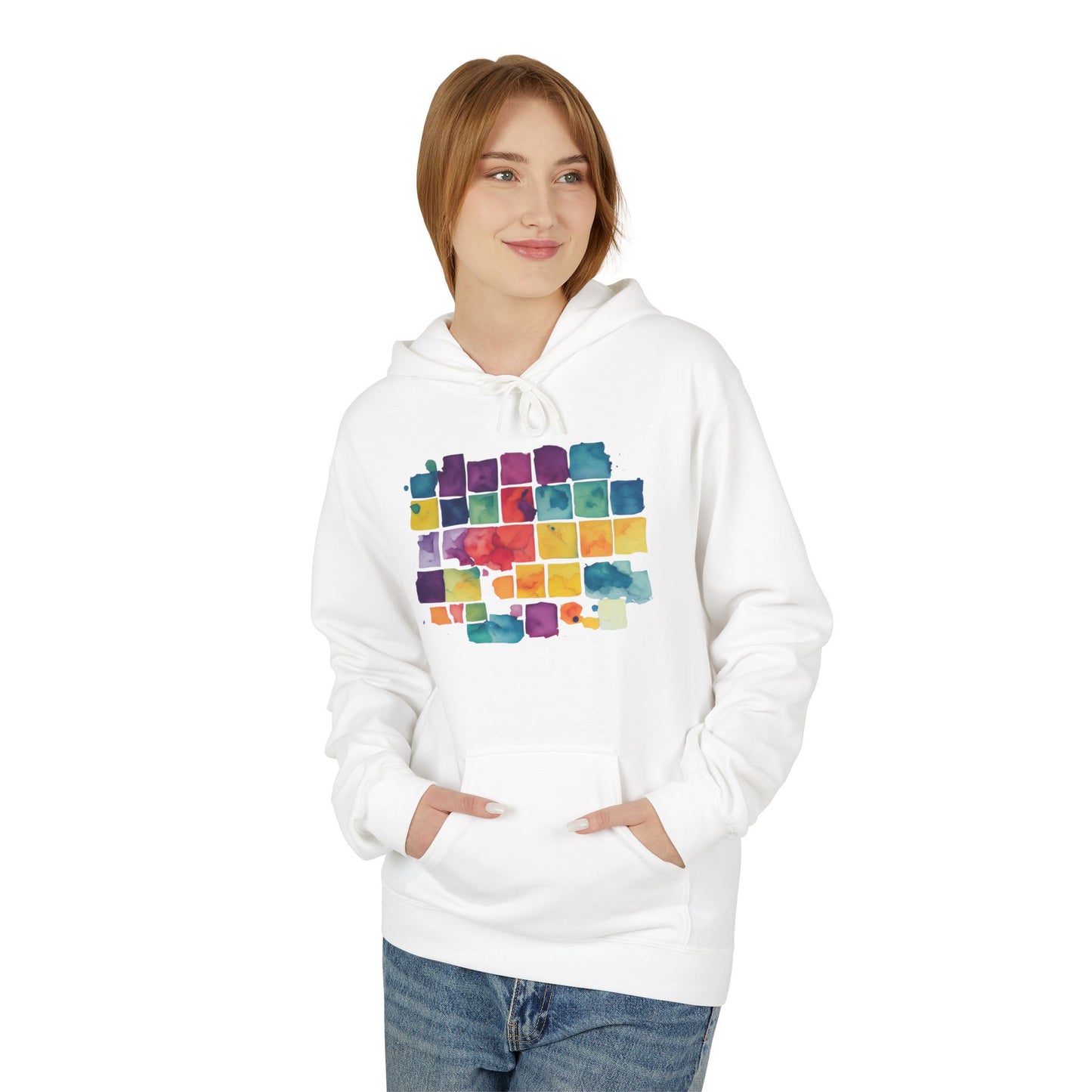 Colorful abstract Watercolor Print Unisex Fleece Hoodie- Pride, LGBT