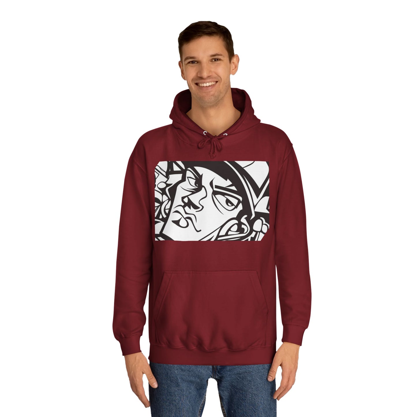Graffiti College Hoodie - Trendy Unisex Graphic Design for Casual Comfort