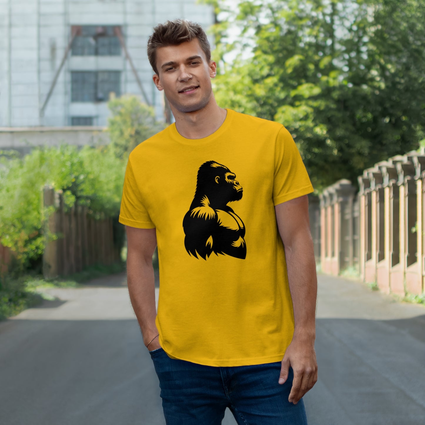 Gorilla Strength T-Shirt - Bold Graphic Tee for Fitness, Animal Lovers, Gym Wear, Unique Gift, Motivation Apparel