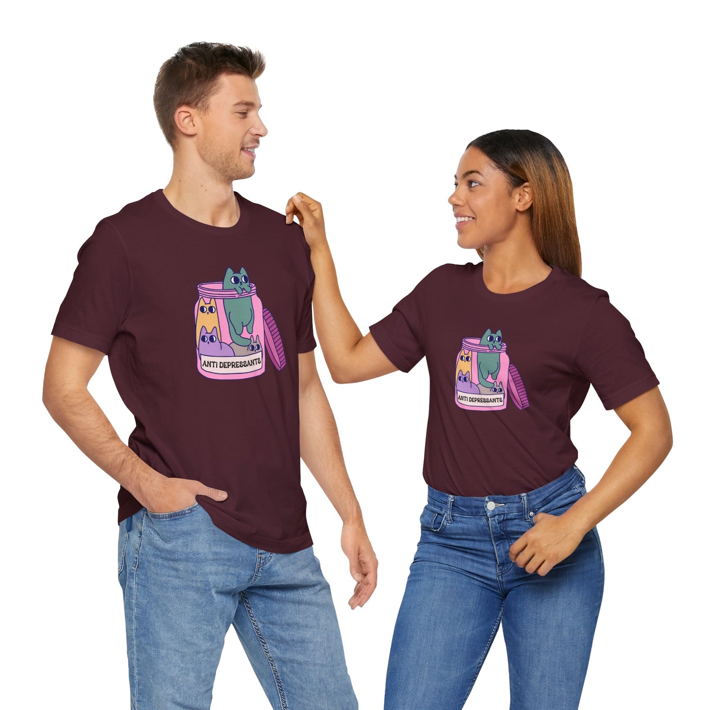 Anti-Depressant Cat Unisex Tee - Fun & Whimsical Graphic T-Shirt - Cats are my Anti Depressants
