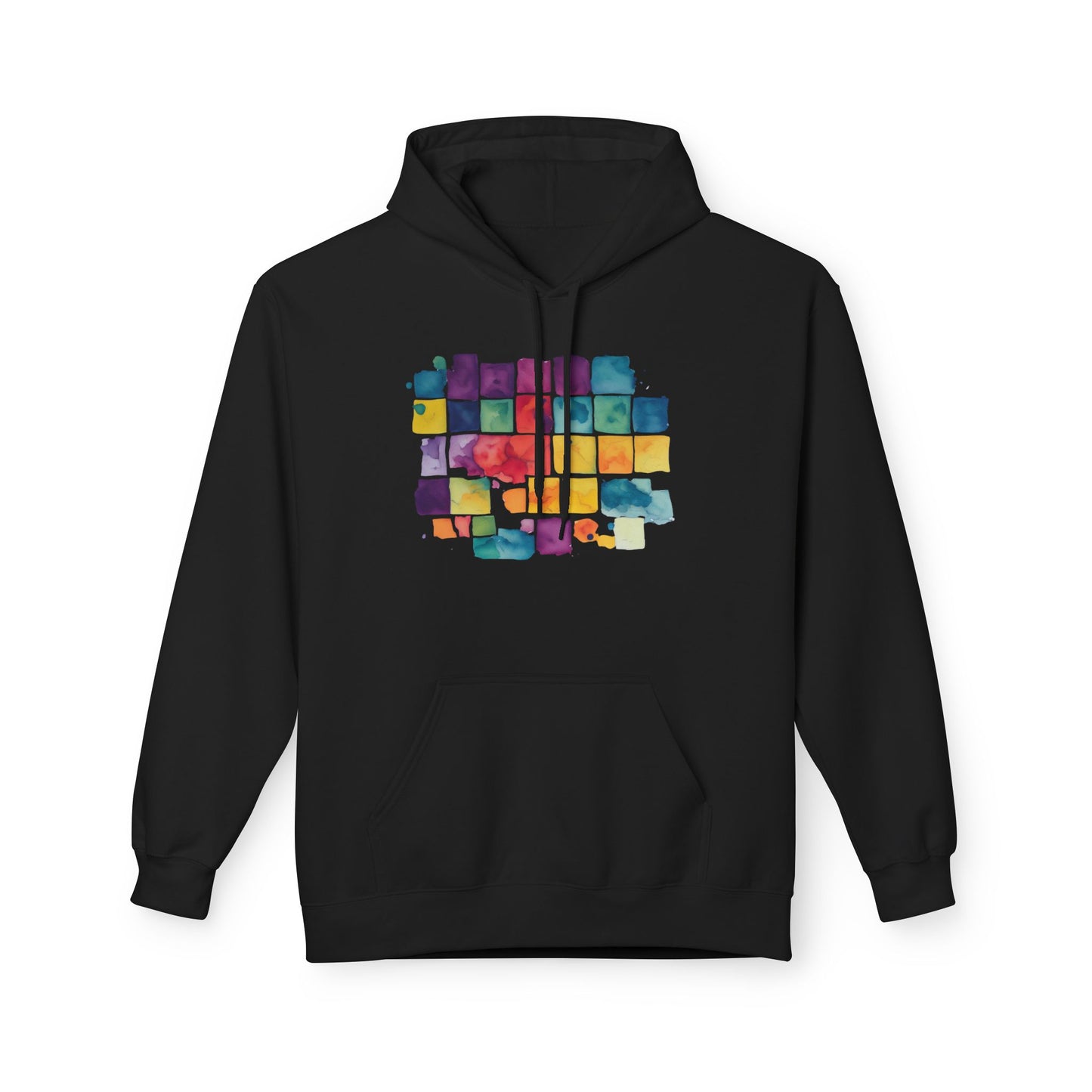 Colorful abstract Watercolor Print Unisex Fleece Hoodie- Pride, LGBT