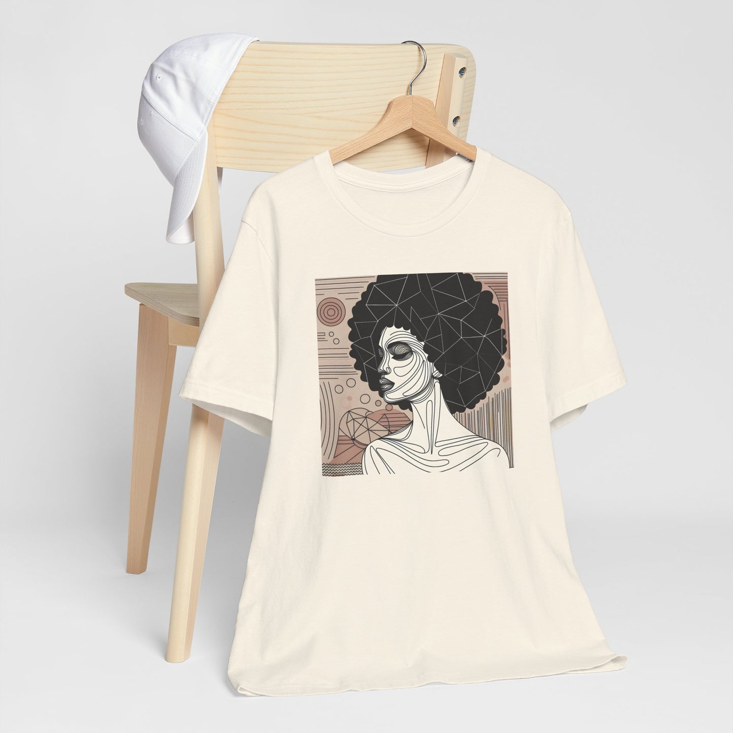 Artistic Afro Woman Tee - Unisex Short Sleeve Graphic Shirt Black Excelence