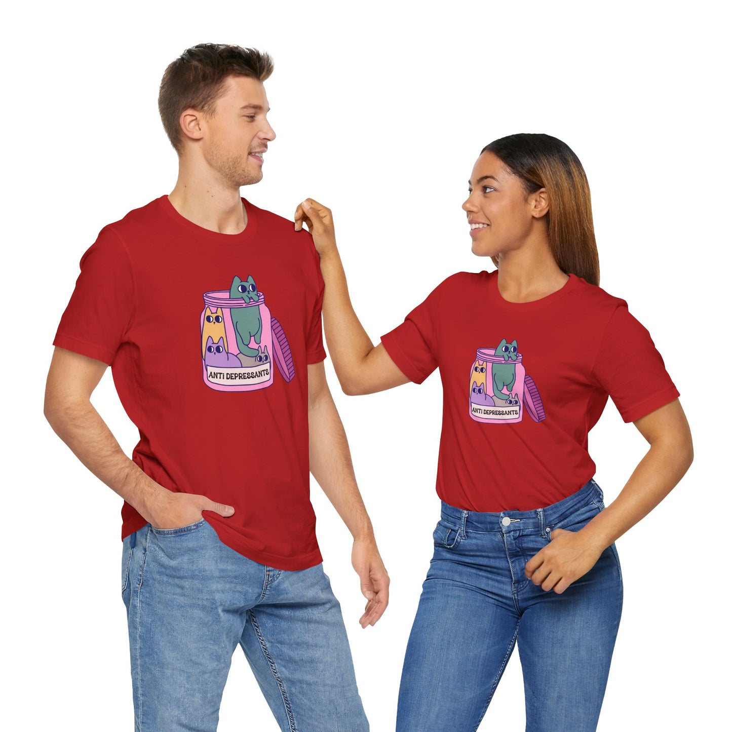 Anti-Depressant Cat Unisex Tee - Fun & Whimsical Graphic T-Shirt - Cats are my Anti Depressants