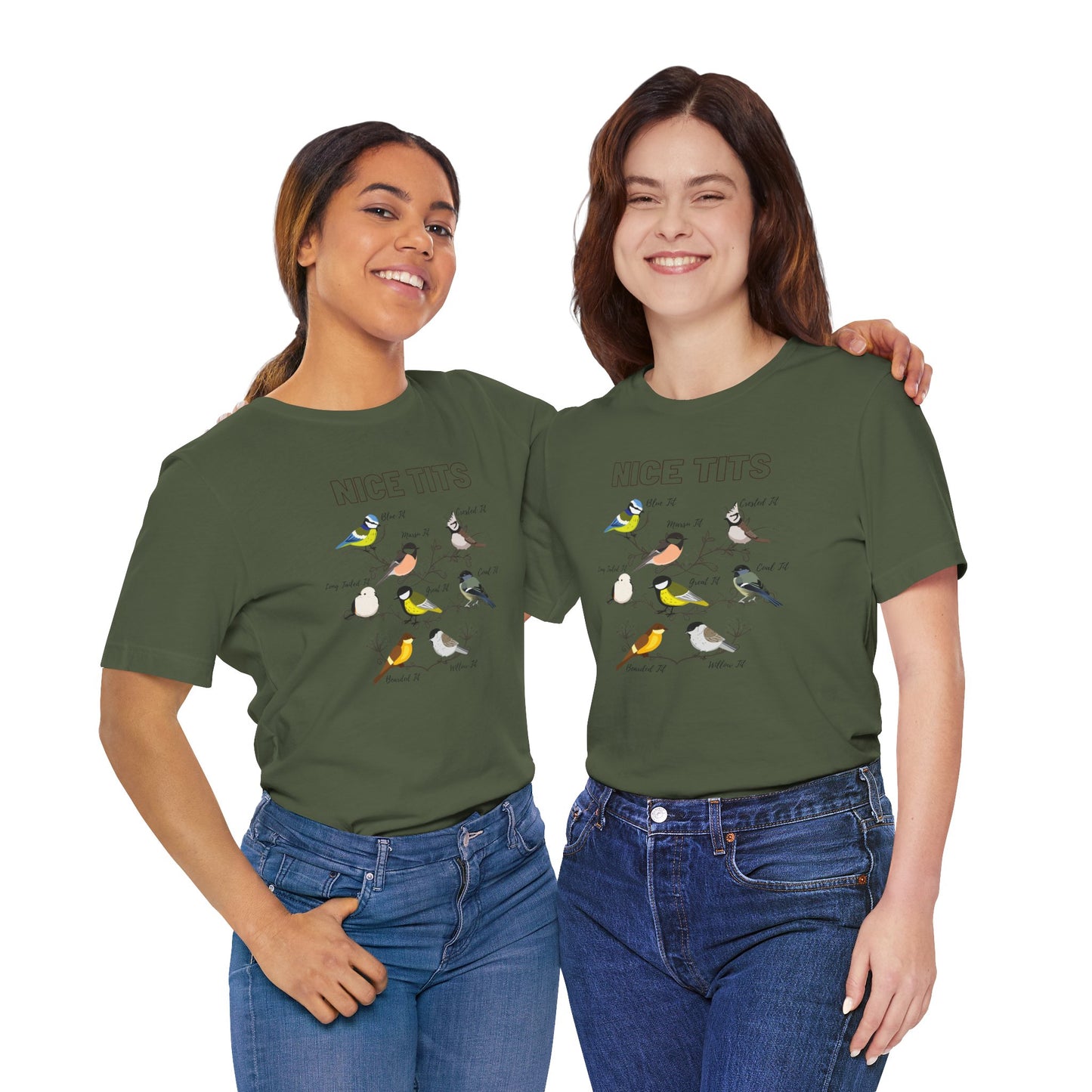 Bird Lovers Unisex Jersey Tee - 'Nice Tits' Graphic Shirt