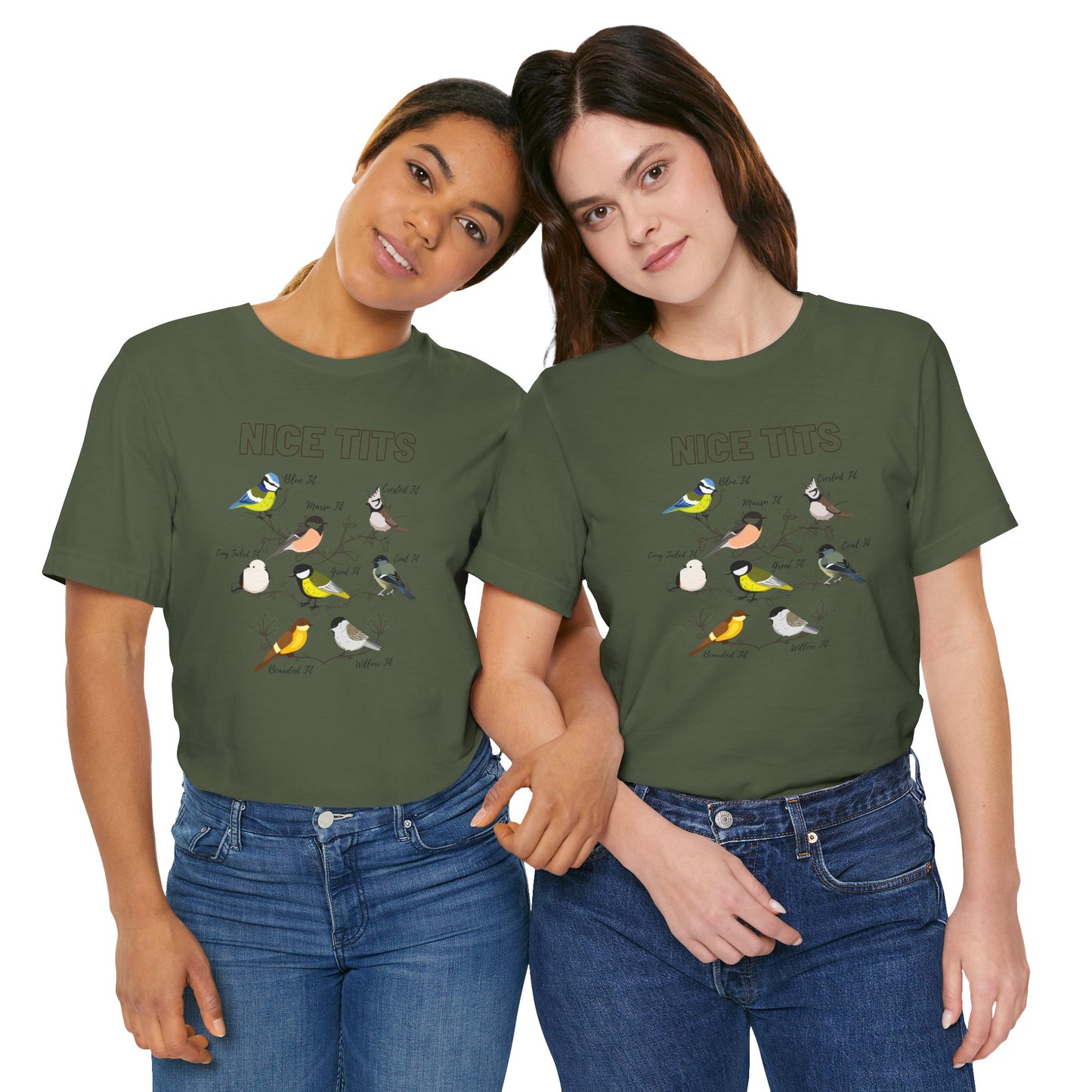 Bird Lovers Unisex Jersey Tee - 'Nice Tits' Graphic Shirt