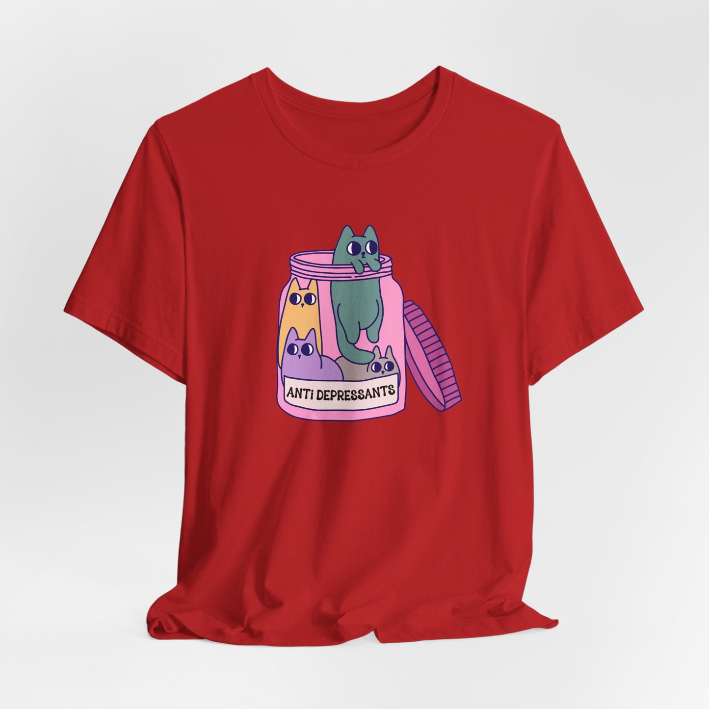 Anti-Depressant Cat Unisex Tee - Fun & Whimsical Graphic T-Shirt - Cats are my Anti Depressants