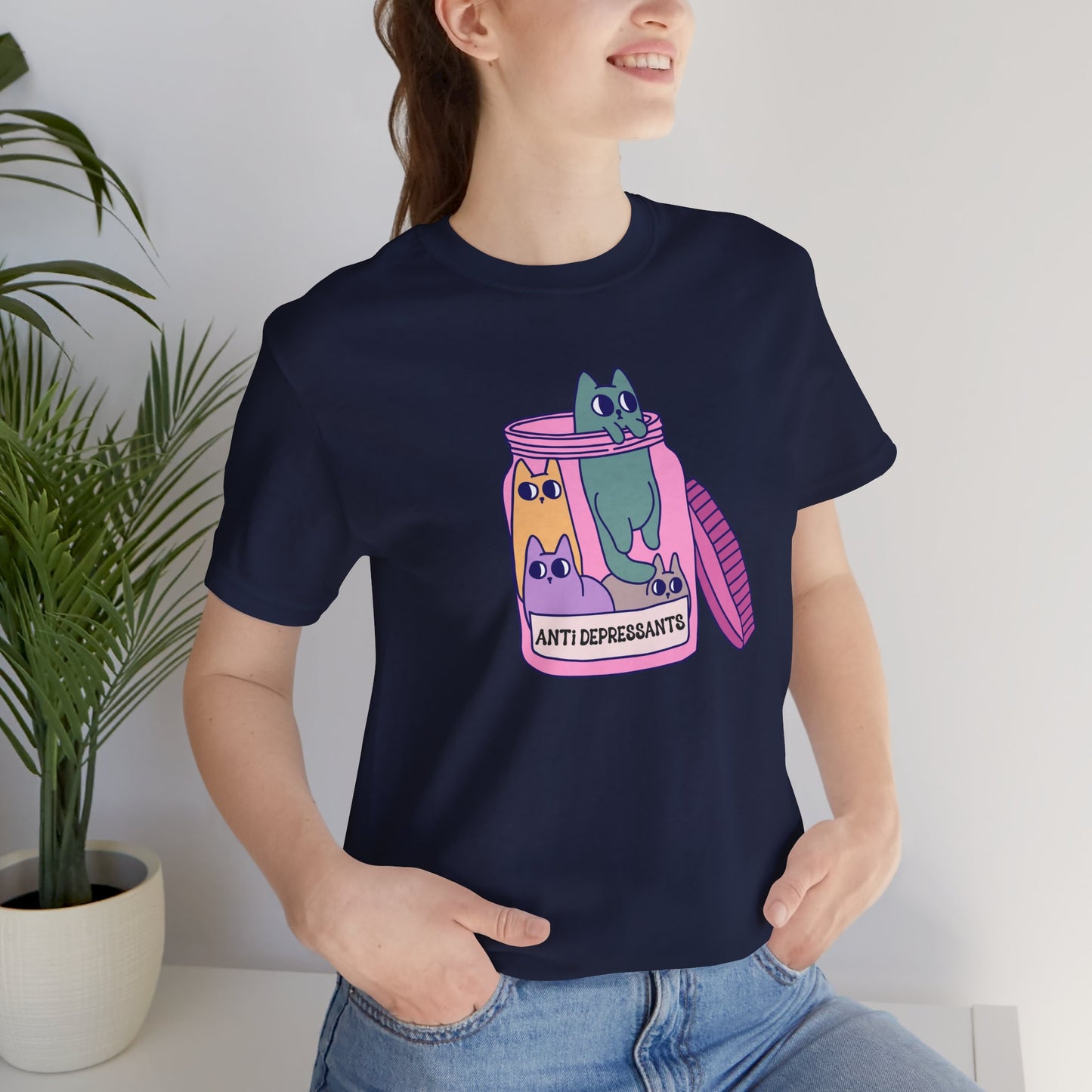 Anti-Depressant Cat Unisex Tee - Fun & Whimsical Graphic T-Shirt - Cats are my Anti Depressants