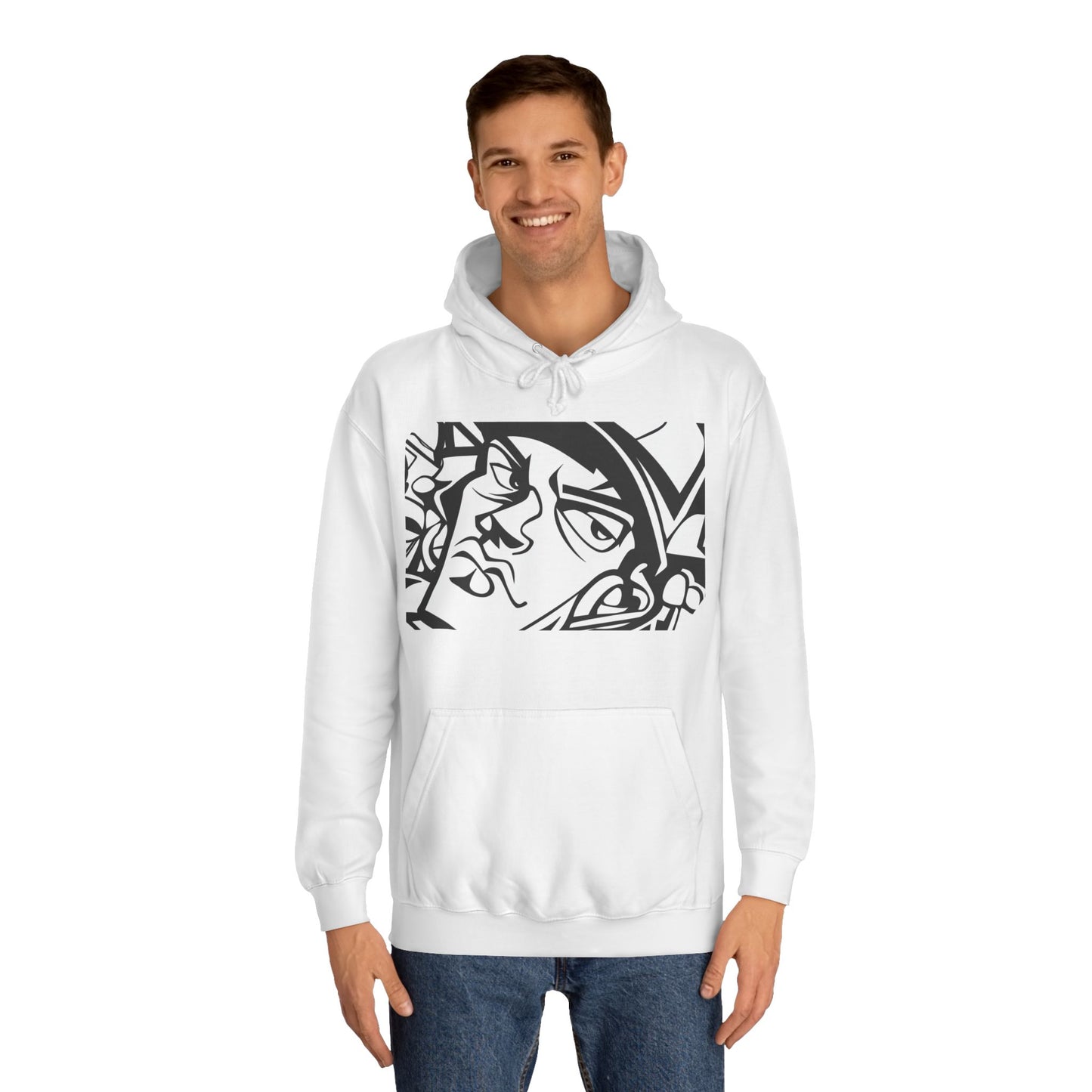 Graffiti College Hoodie - Trendy Unisex Graphic Design for Casual Comfort
