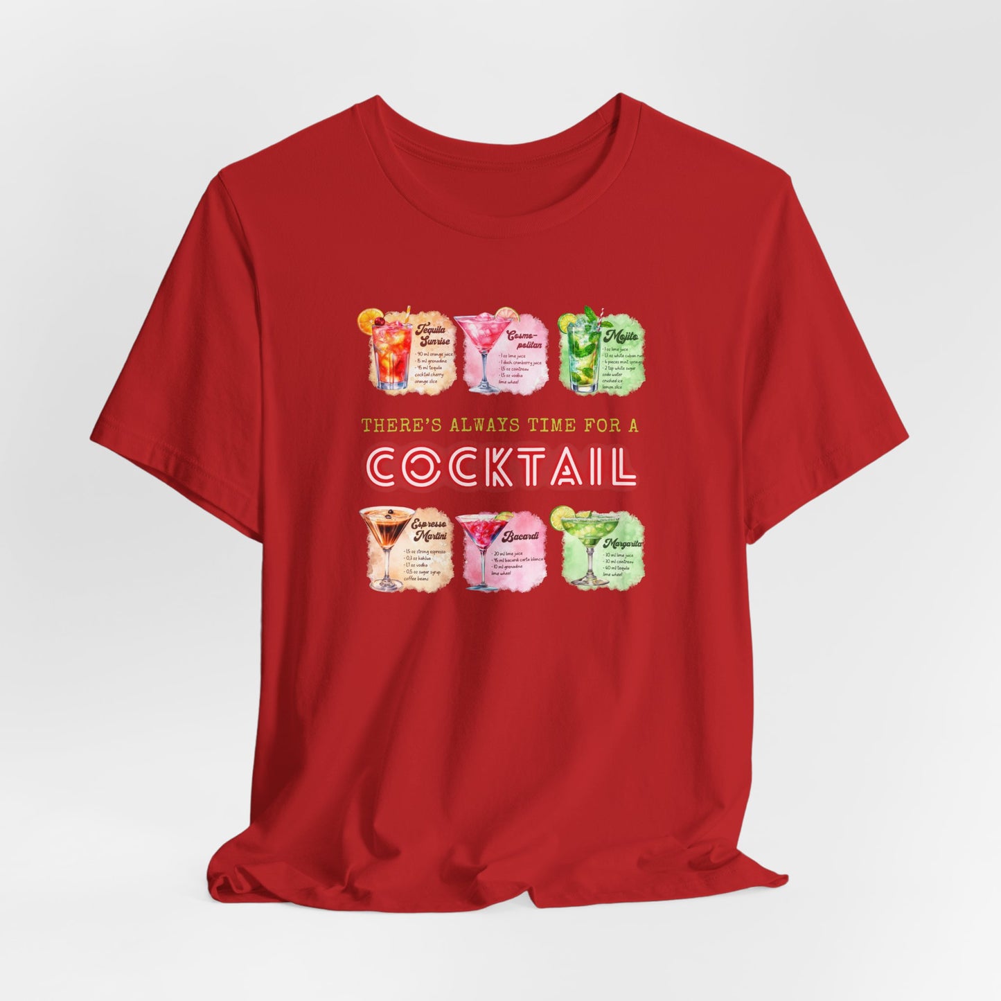 Cocktail Recipe Unisex Short Sleeve Tee - Perfect for Parties and Summer Fun!