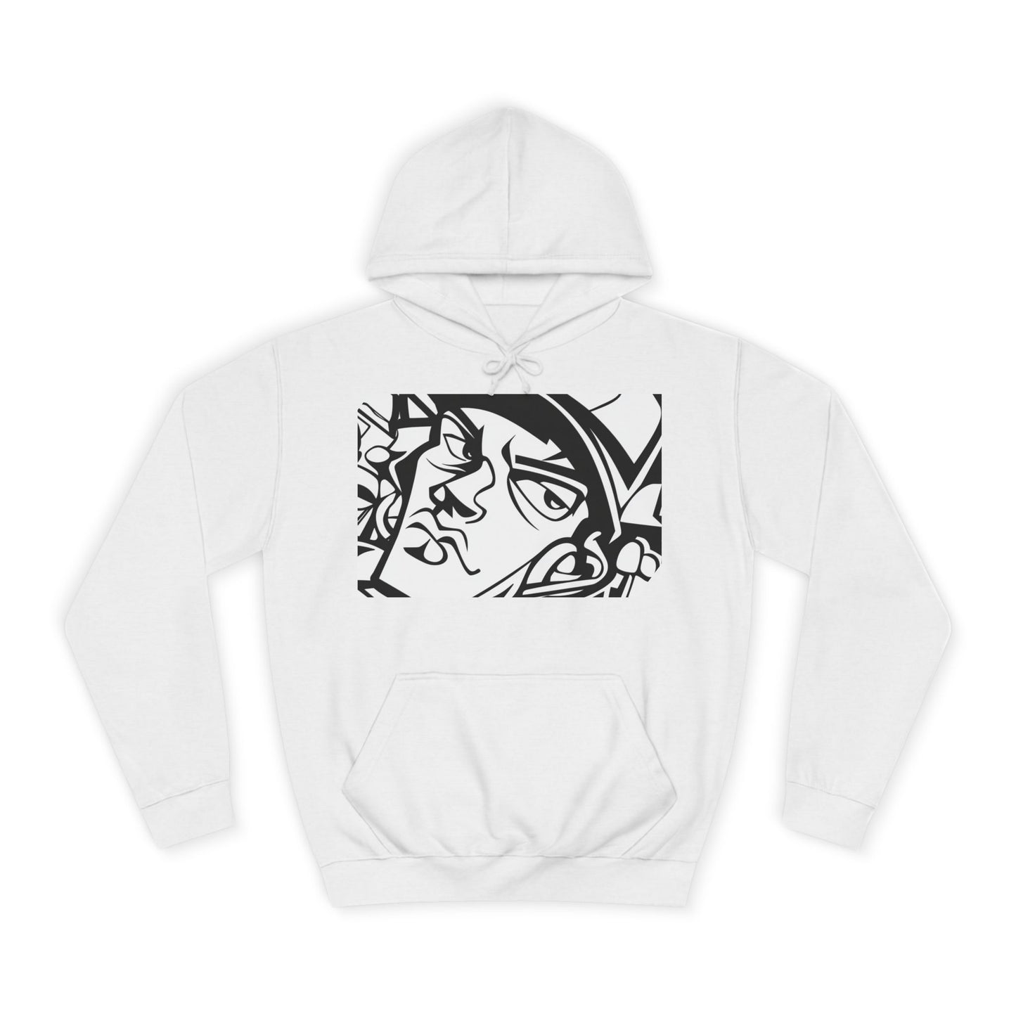 Graffiti College Hoodie - Trendy Unisex Graphic Design for Casual Comfort
