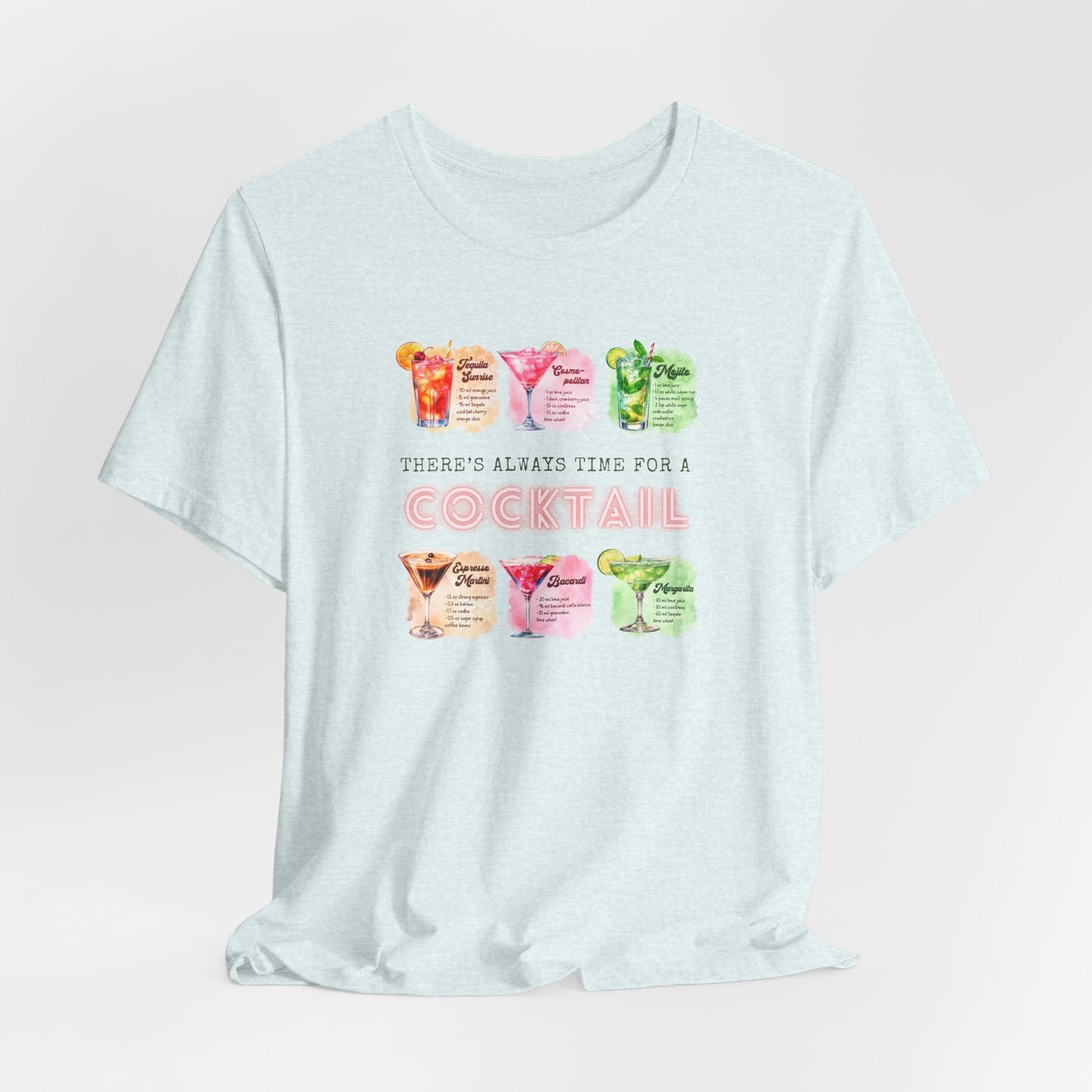 Cocktail Recipe Unisex Short Sleeve Tee - Perfect for Parties and Summer Fun!