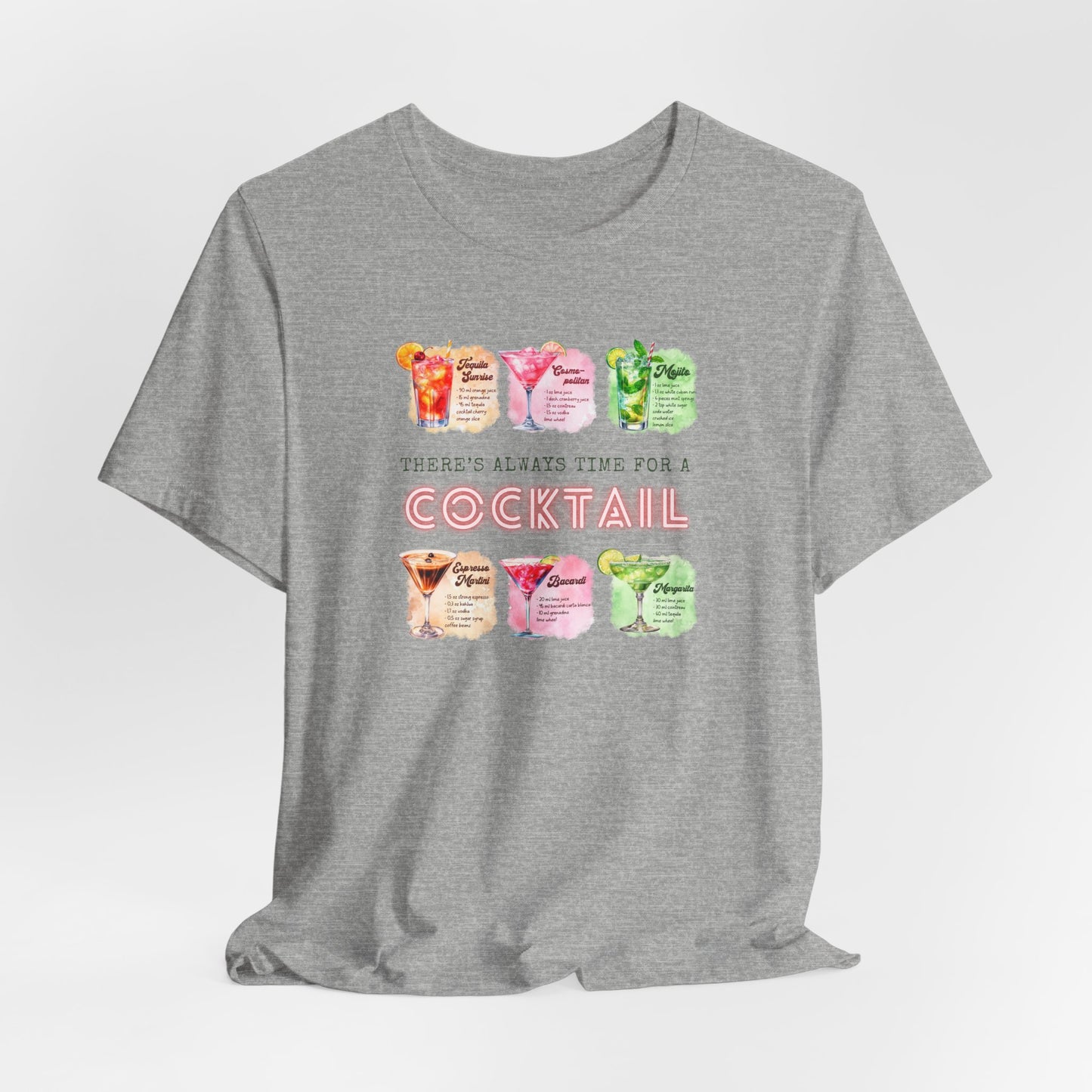 Cocktail Recipe Unisex Short Sleeve Tee - Perfect for Parties and Summer Fun!