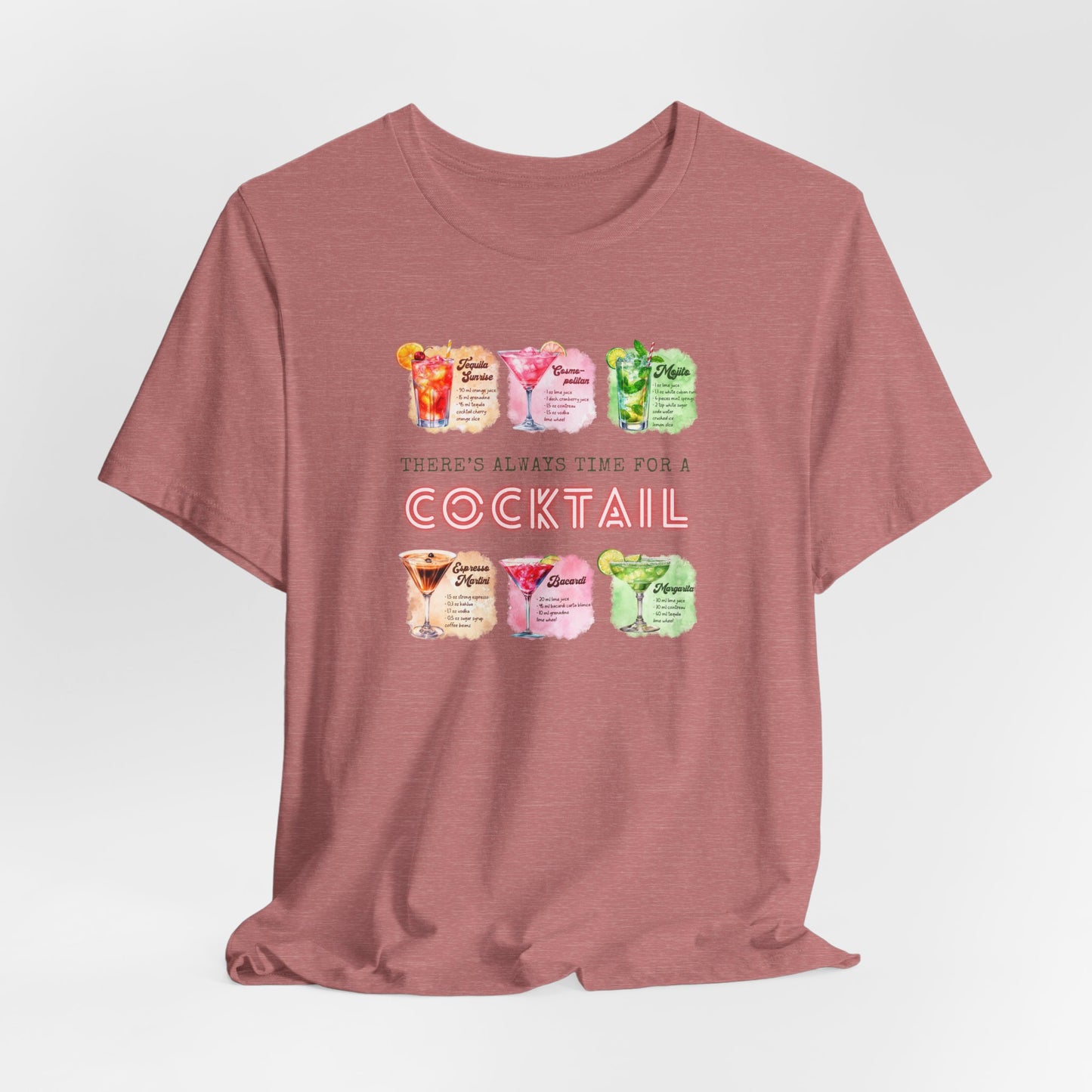 Cocktail Recipe Unisex Short Sleeve Tee - Perfect for Parties and Summer Fun!