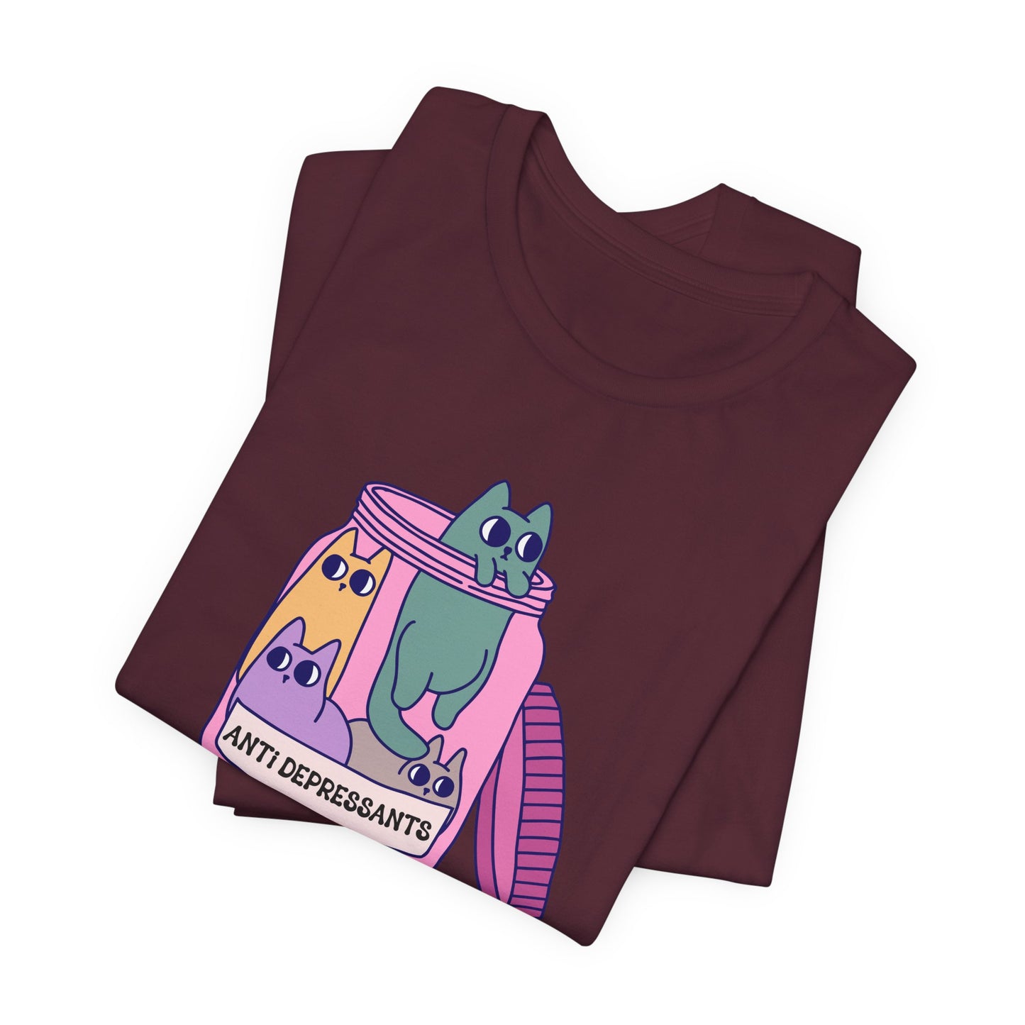 Anti-Depressant Cat Unisex Tee - Fun & Whimsical Graphic T-Shirt - Cats are my Anti Depressants
