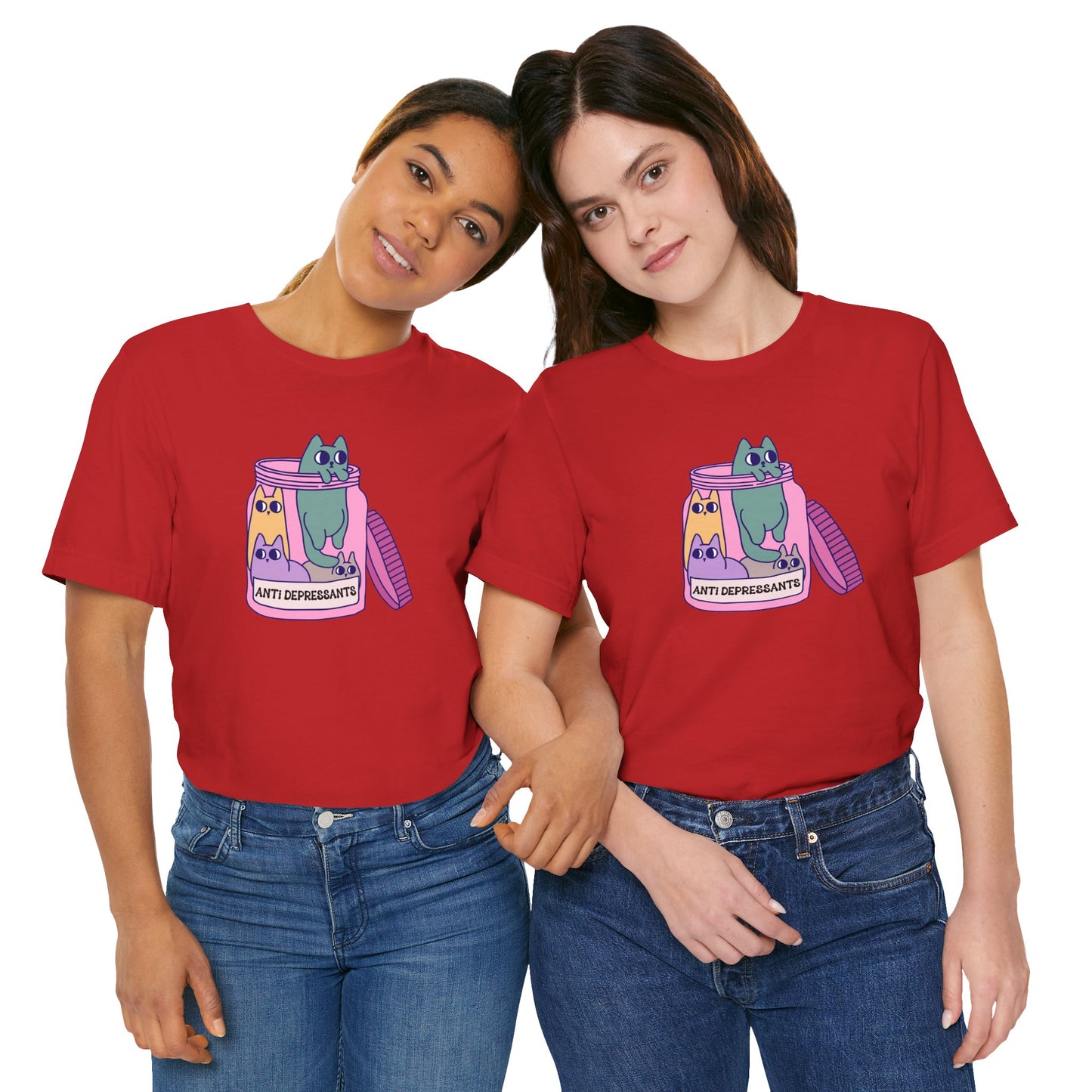 Anti-Depressant Cat Unisex Tee - Fun & Whimsical Graphic T-Shirt - Cats are my Anti Depressants