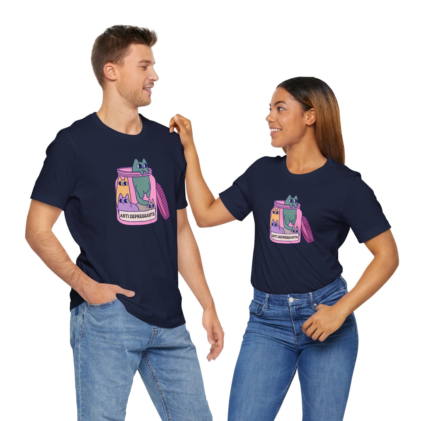 Anti-Depressant Cat Unisex Tee - Fun & Whimsical Graphic T-Shirt - Cats are my Anti Depressants