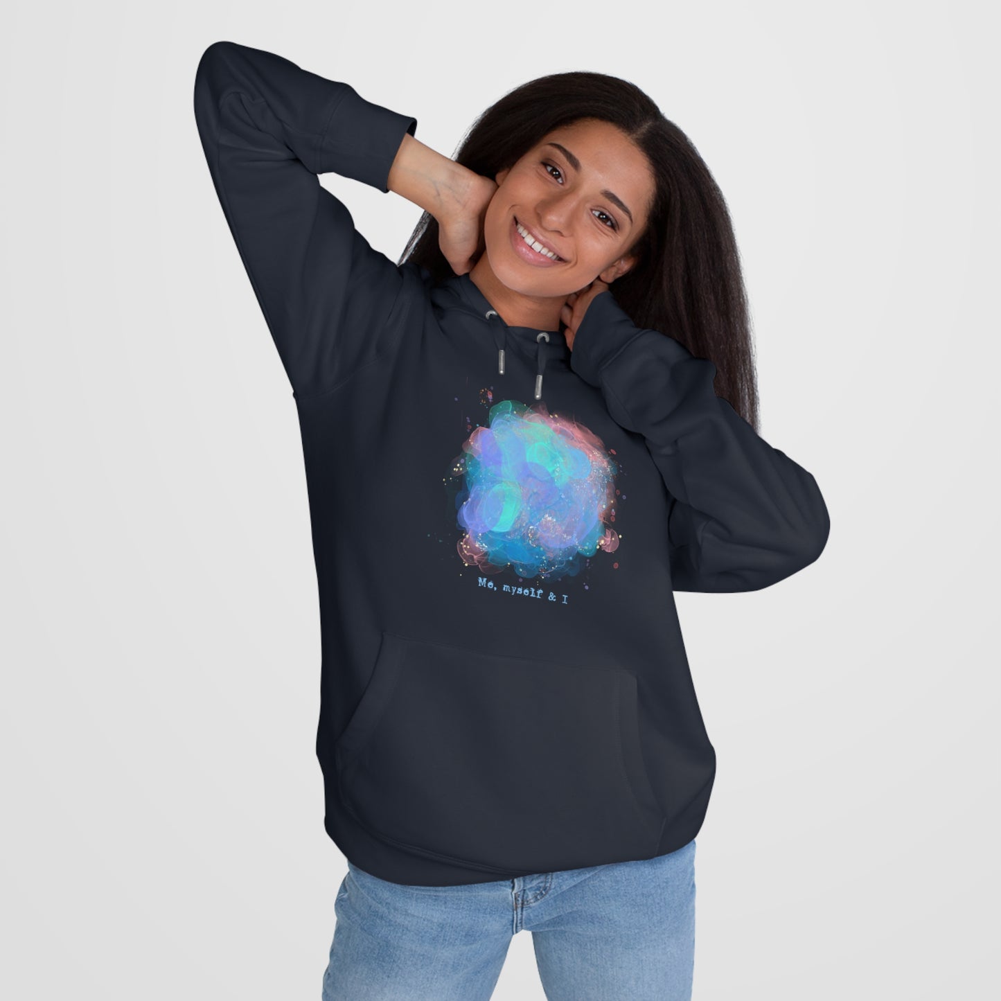 Me, Myself & I King Hooded Sweatshirt - Cozy Art Hoodie for Self-Love and Reflection
