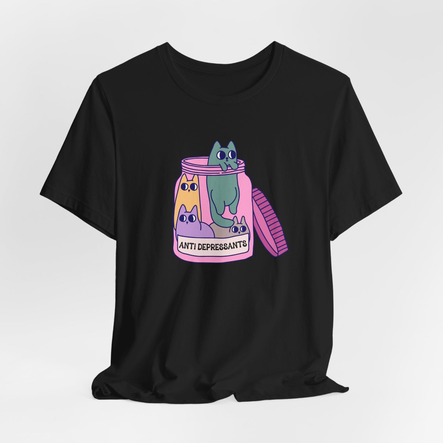 Anti-Depressant Cat Unisex Tee - Fun & Whimsical Graphic T-Shirt - Cats are my Anti Depressants