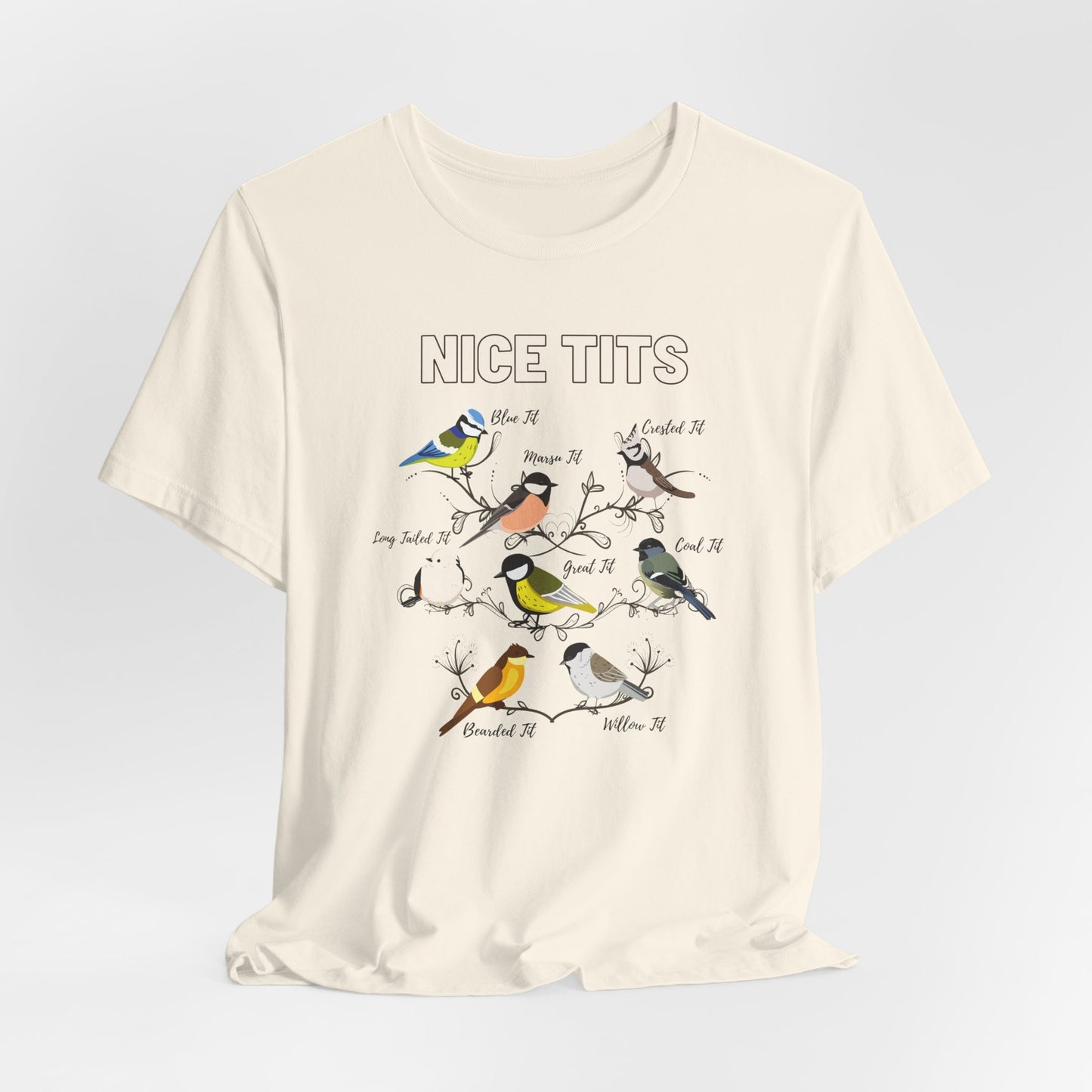 Bird Lovers Unisex Jersey Tee - 'Nice Tits' Graphic Shirt
