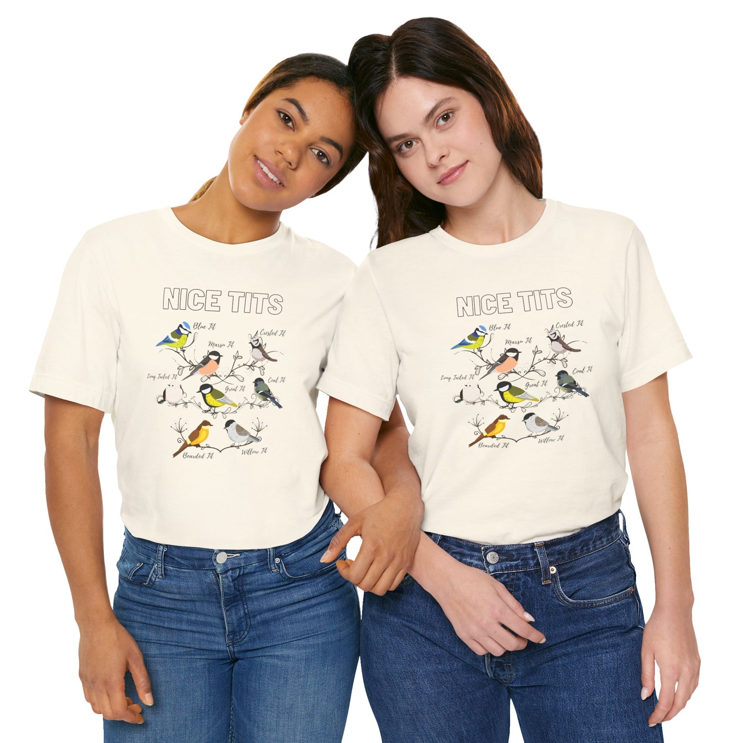 Bird Lovers Unisex Jersey Tee - 'Nice Tits' Graphic Shirt