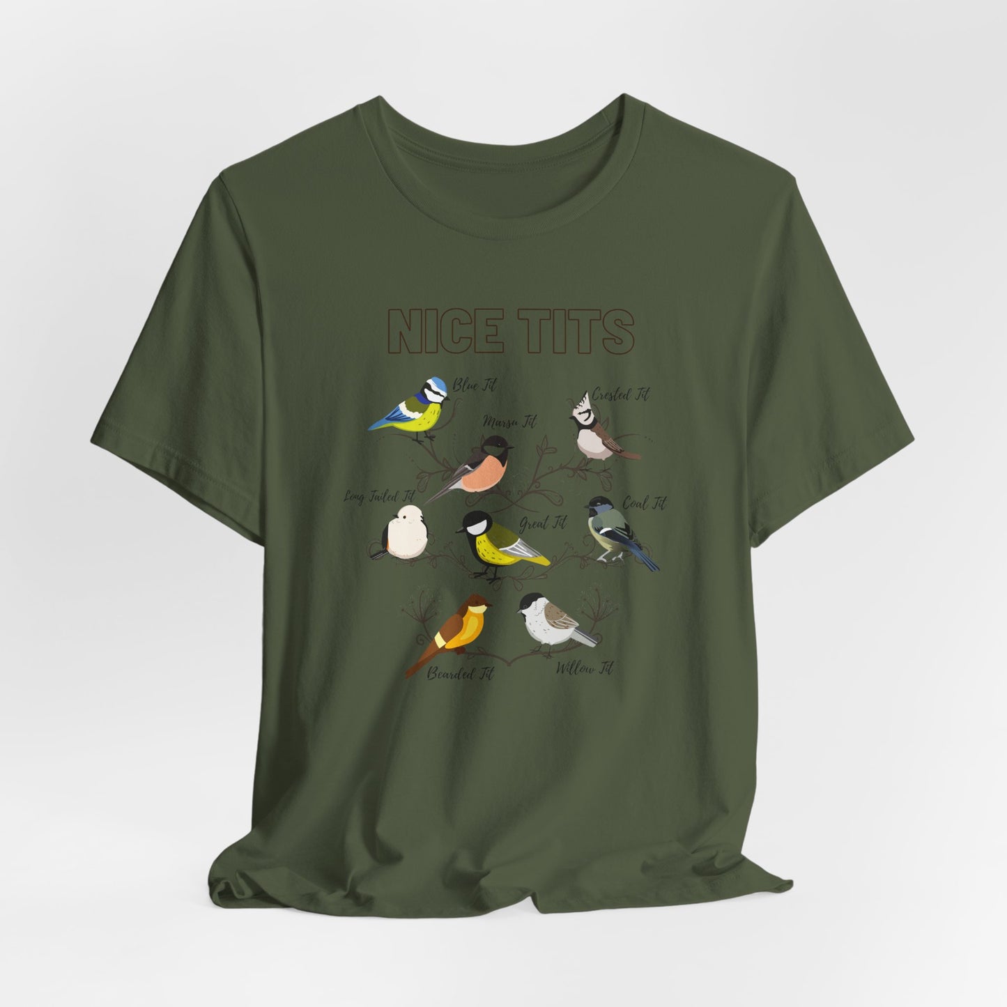 Bird Lovers Unisex Jersey Tee - 'Nice Tits' Graphic Shirt