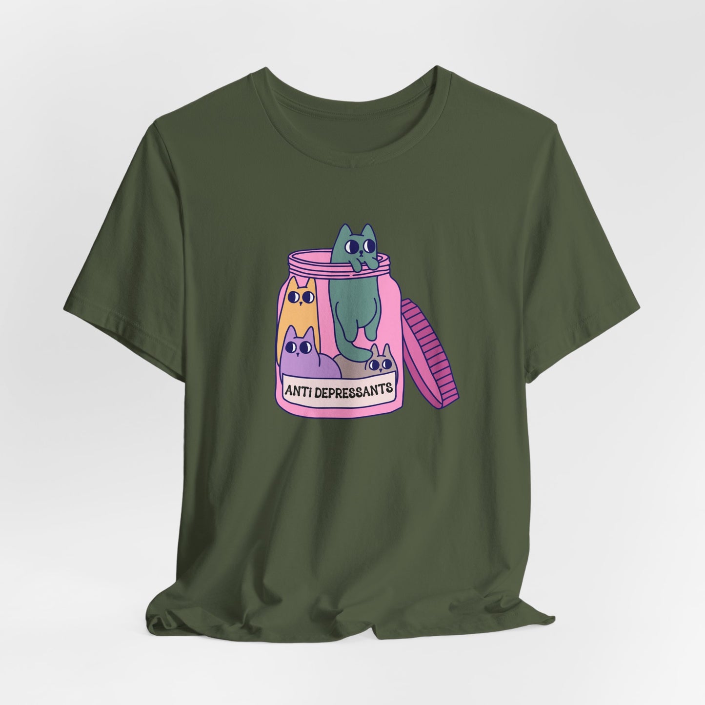 Anti-Depressant Cat Unisex Tee - Fun & Whimsical Graphic T-Shirt - Cats are my Anti Depressants