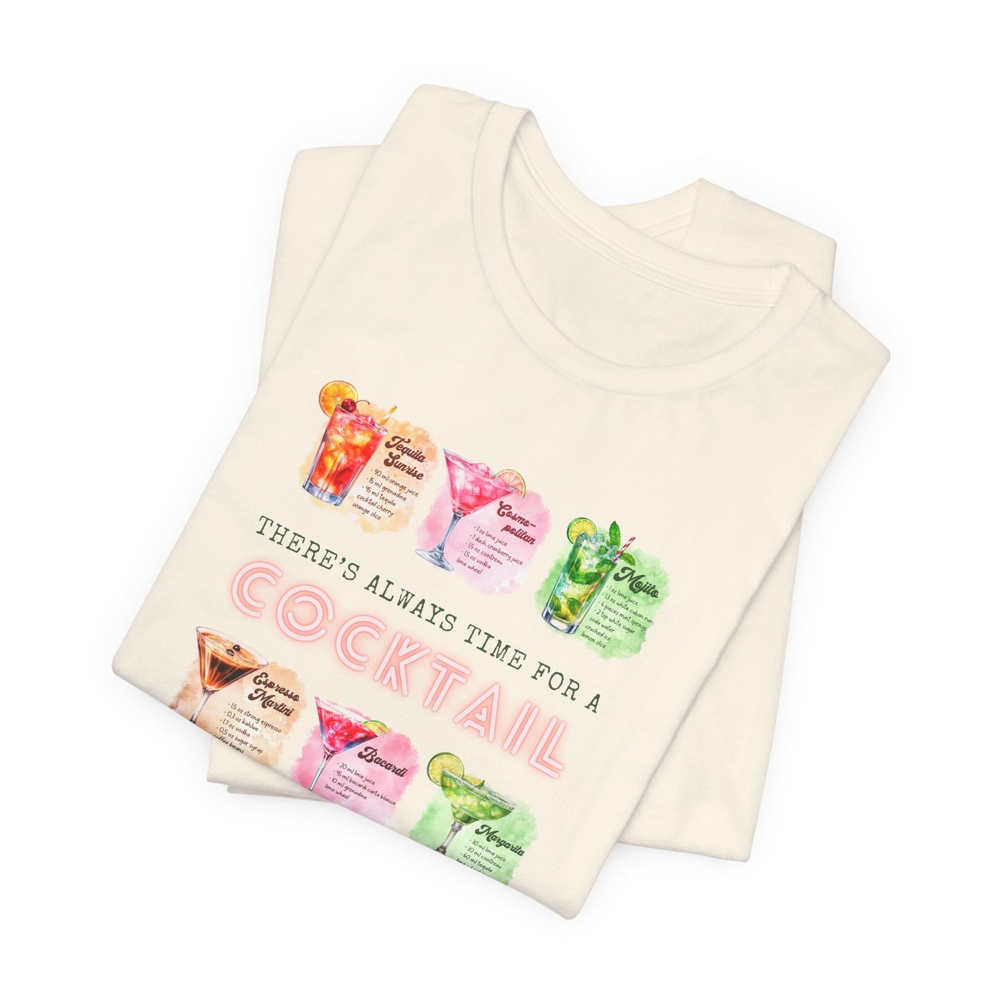 Cocktail Recipe Unisex Short Sleeve Tee - Perfect for Parties and Summer Fun!