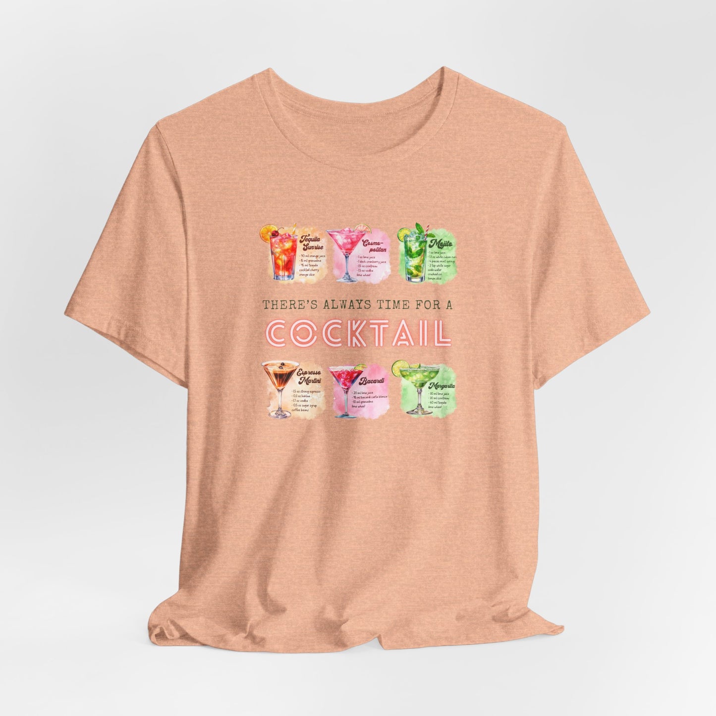 Cocktail Recipe Unisex Short Sleeve Tee - Perfect for Parties and Summer Fun!