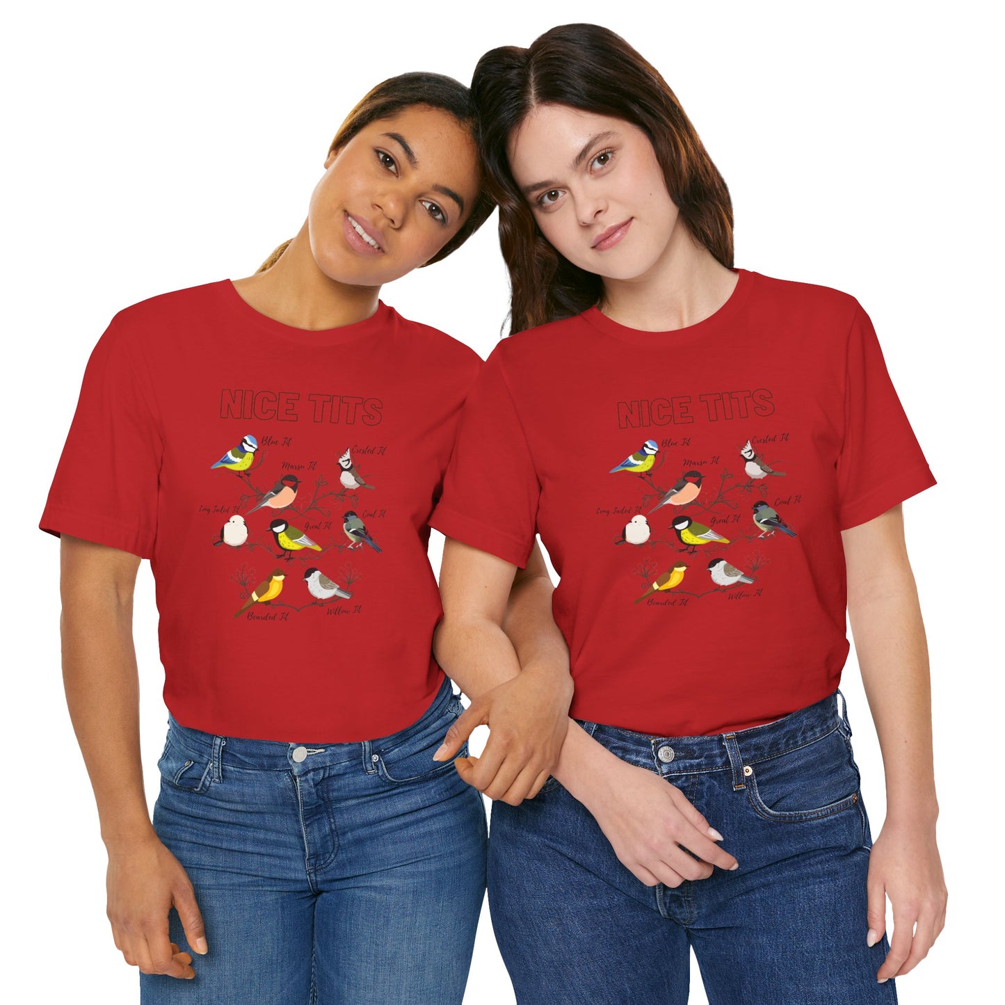 Bird Lovers Unisex Jersey Tee - 'Nice Tits' Graphic Shirt