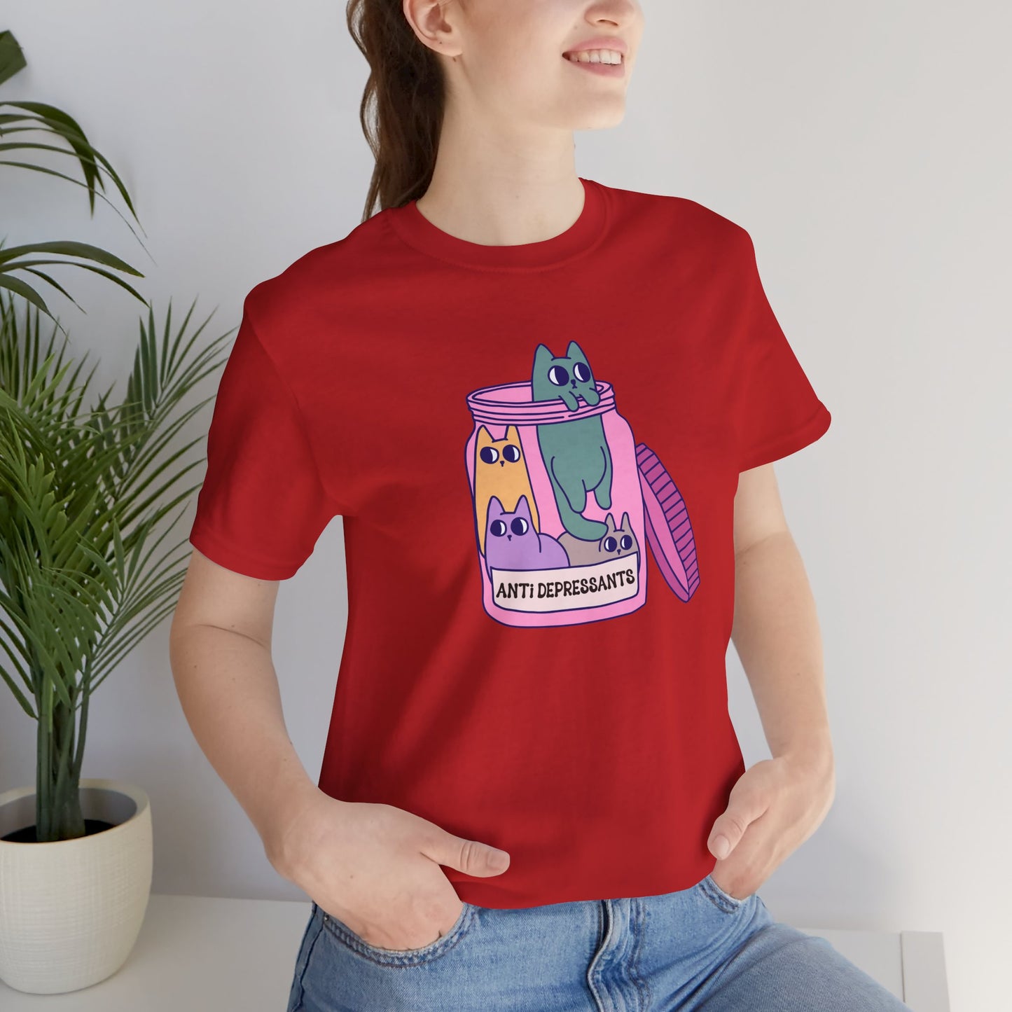 Anti-Depressant Cat Unisex Tee - Fun & Whimsical Graphic T-Shirt - Cats are my Anti Depressants