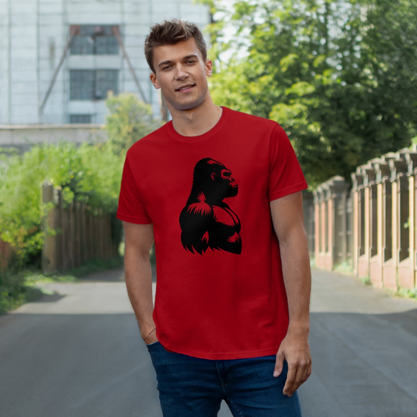 Gorilla Strength T-Shirt - Bold Graphic Tee for Fitness, Animal Lovers, Gym Wear, Unique Gift, Motivation Apparel