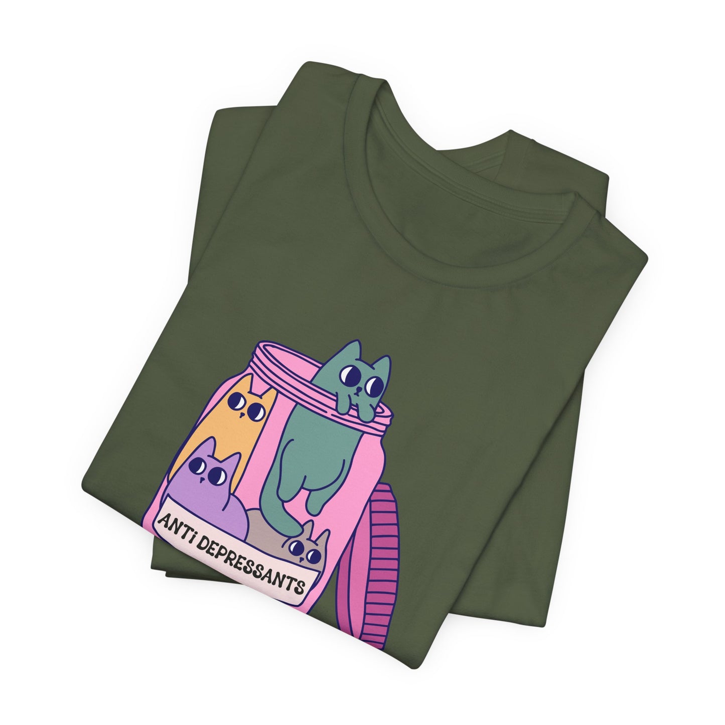 Anti-Depressant Cat Unisex Tee - Fun & Whimsical Graphic T-Shirt - Cats are my Anti Depressants