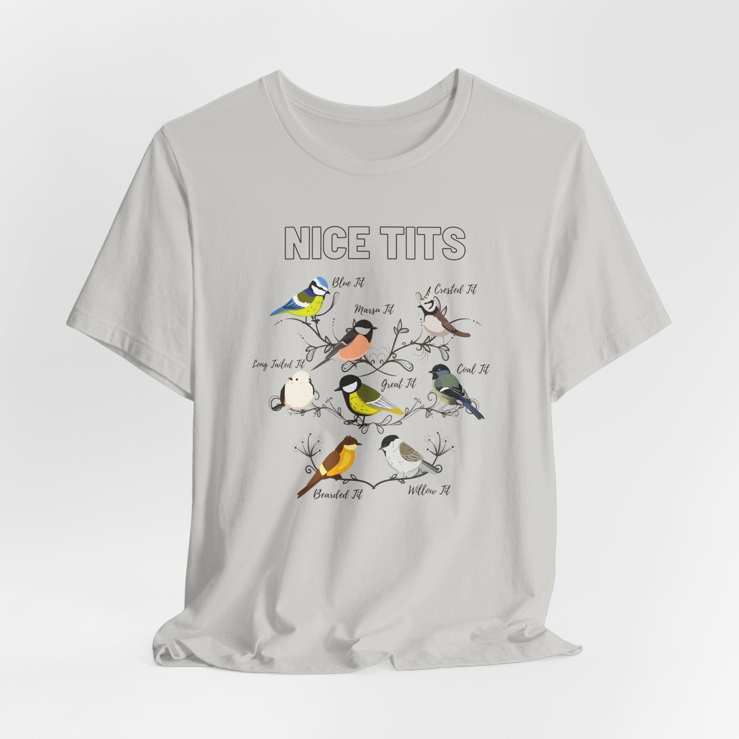 Bird Lovers Unisex Jersey Tee - 'Nice Tits' Graphic Shirt
