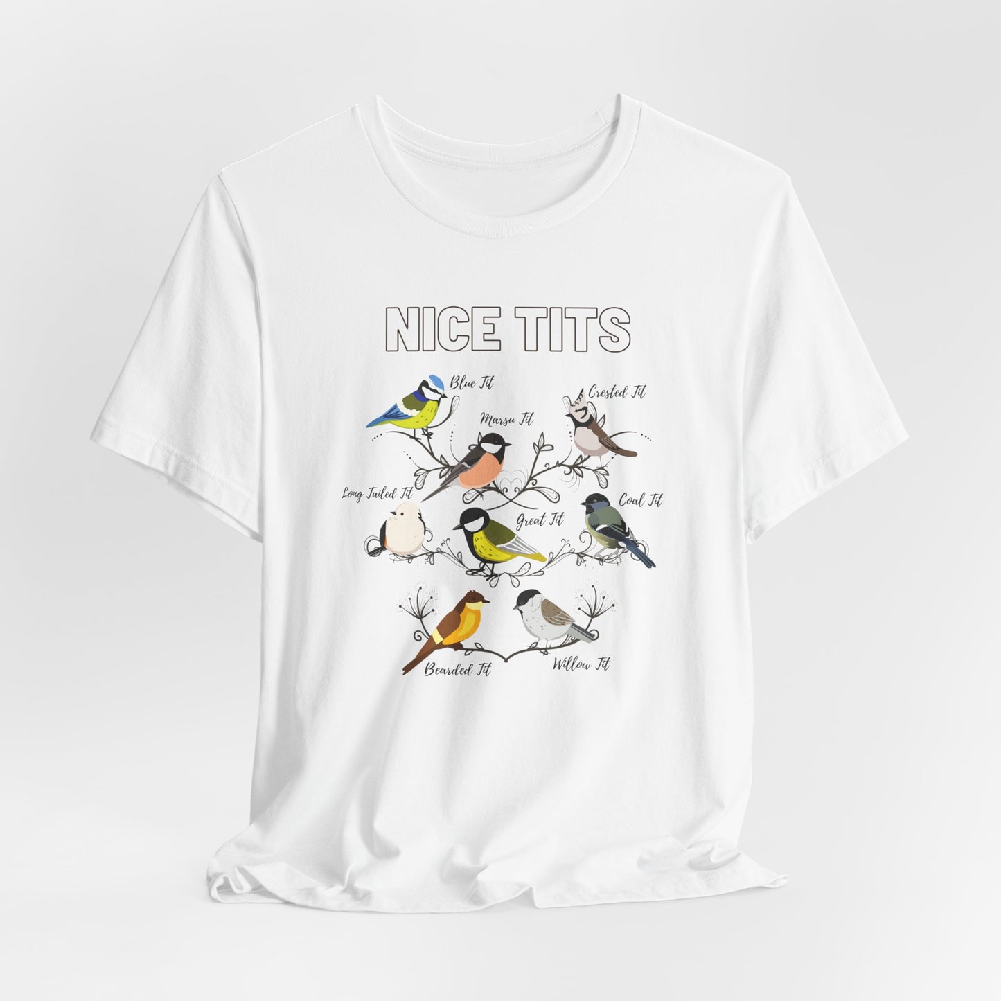 Bird Lovers Unisex Jersey Tee - 'Nice Tits' Graphic Shirt