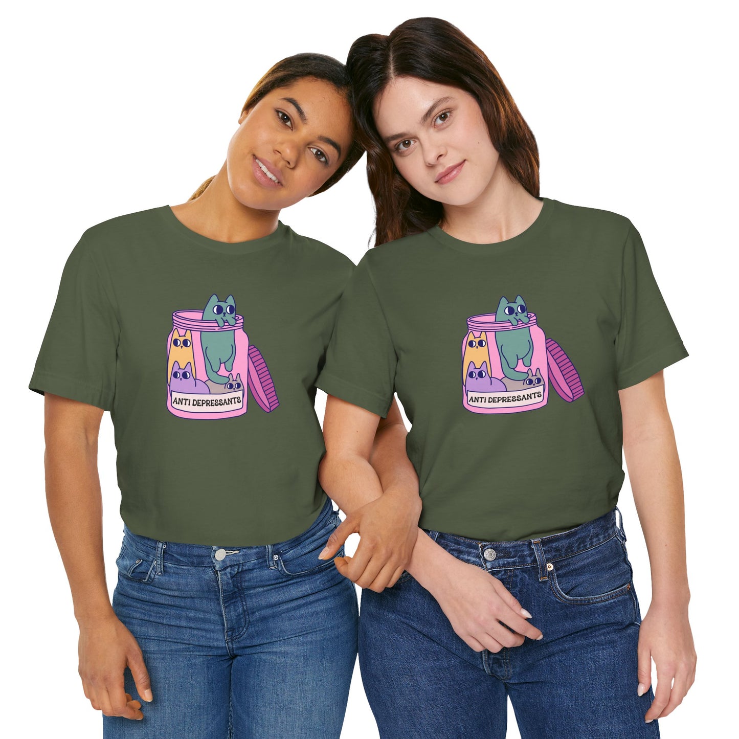 Anti-Depressant Cat Unisex Tee - Fun & Whimsical Graphic T-Shirt - Cats are my Anti Depressants