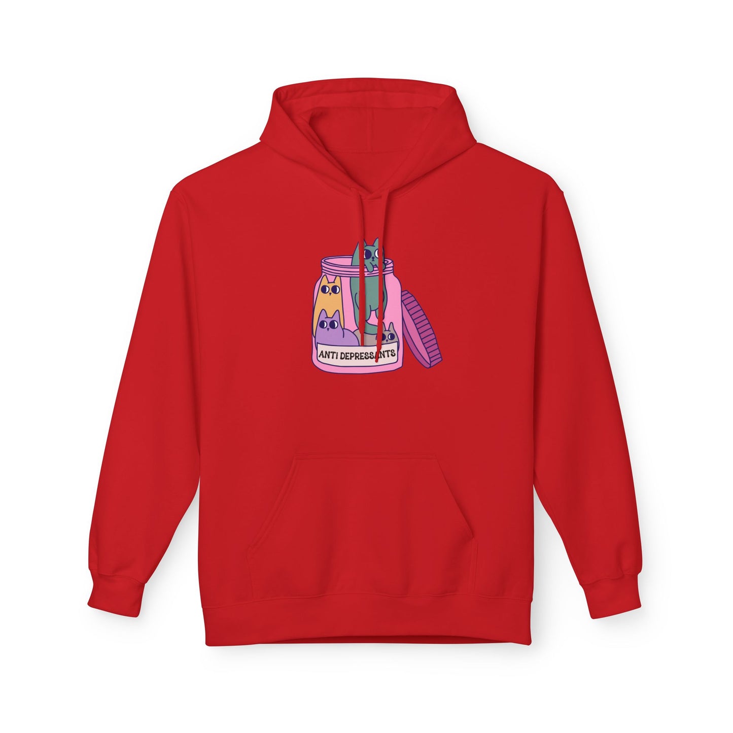 Anti-Depressant Cat Hoodie - Unisex Midweight Fleece for Cat Lovers - Cats are my Anti- Depressants