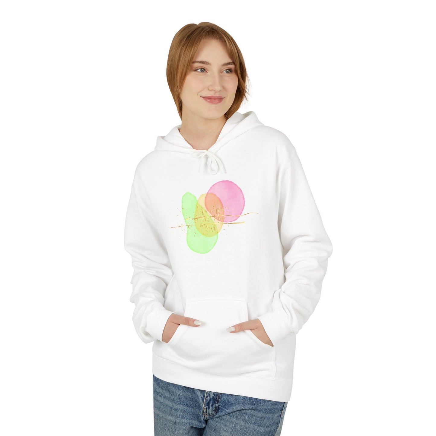 Colorful Abstract Design Unisex Midweight Fleece Hoodie - Cozy Casual Wear for All Occasions