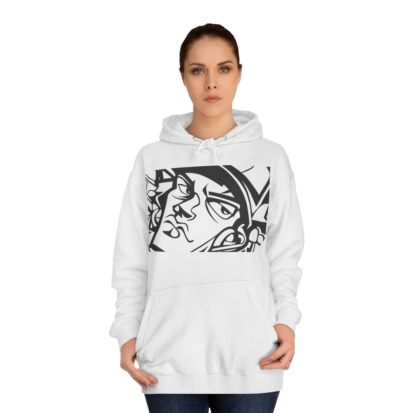 Graffiti College Hoodie - Trendy Unisex Graphic Design for Casual Comfort