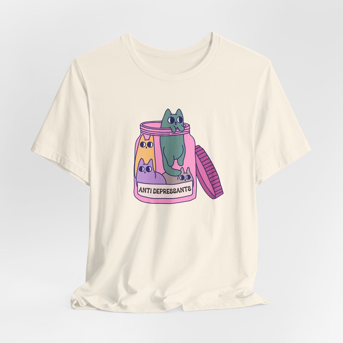 Anti-Depressant Cat Unisex Tee - Fun & Whimsical Graphic T-Shirt - Cats are my Anti Depressants