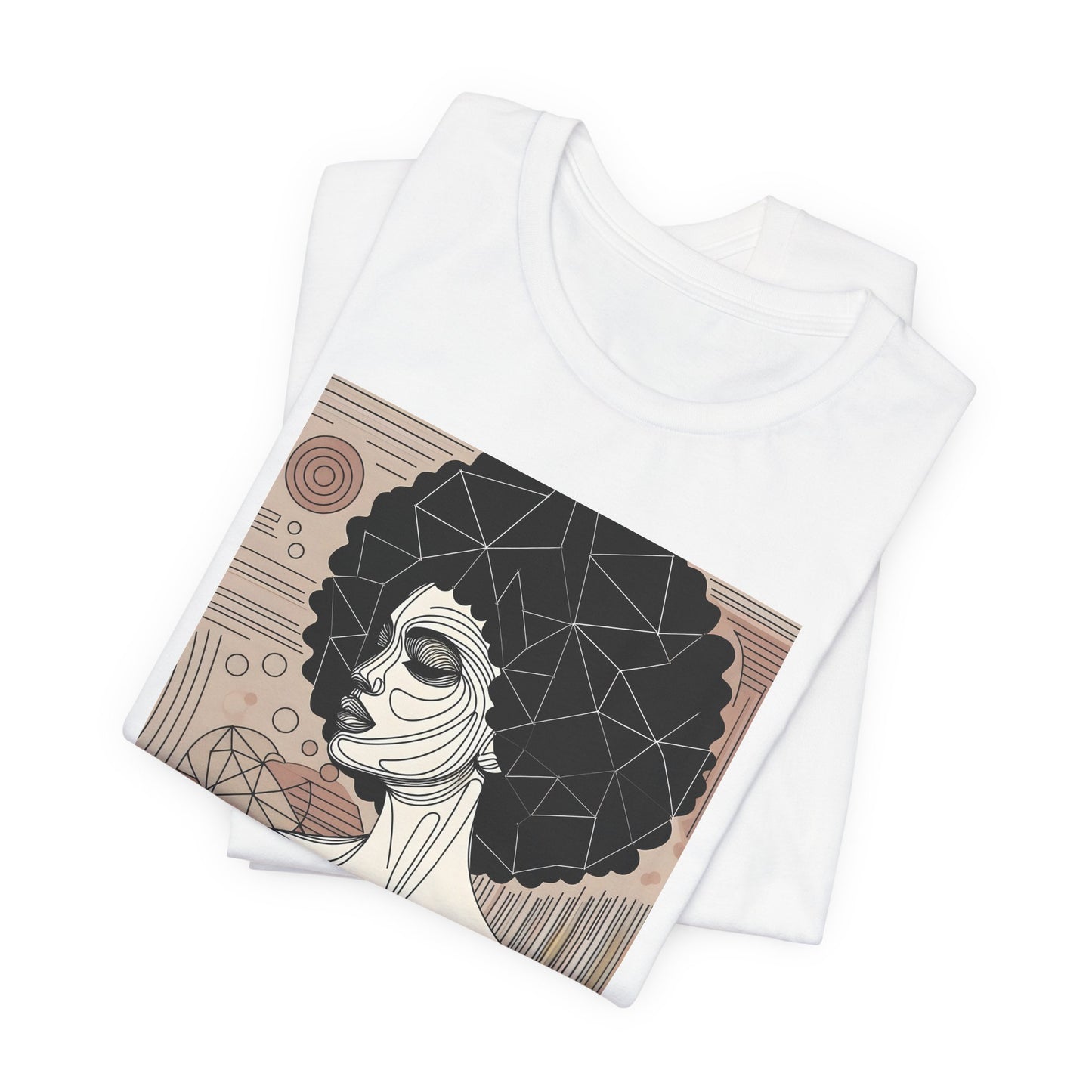 Artistic Afro Woman Tee - Unisex Short Sleeve Graphic Shirt Black Excelence