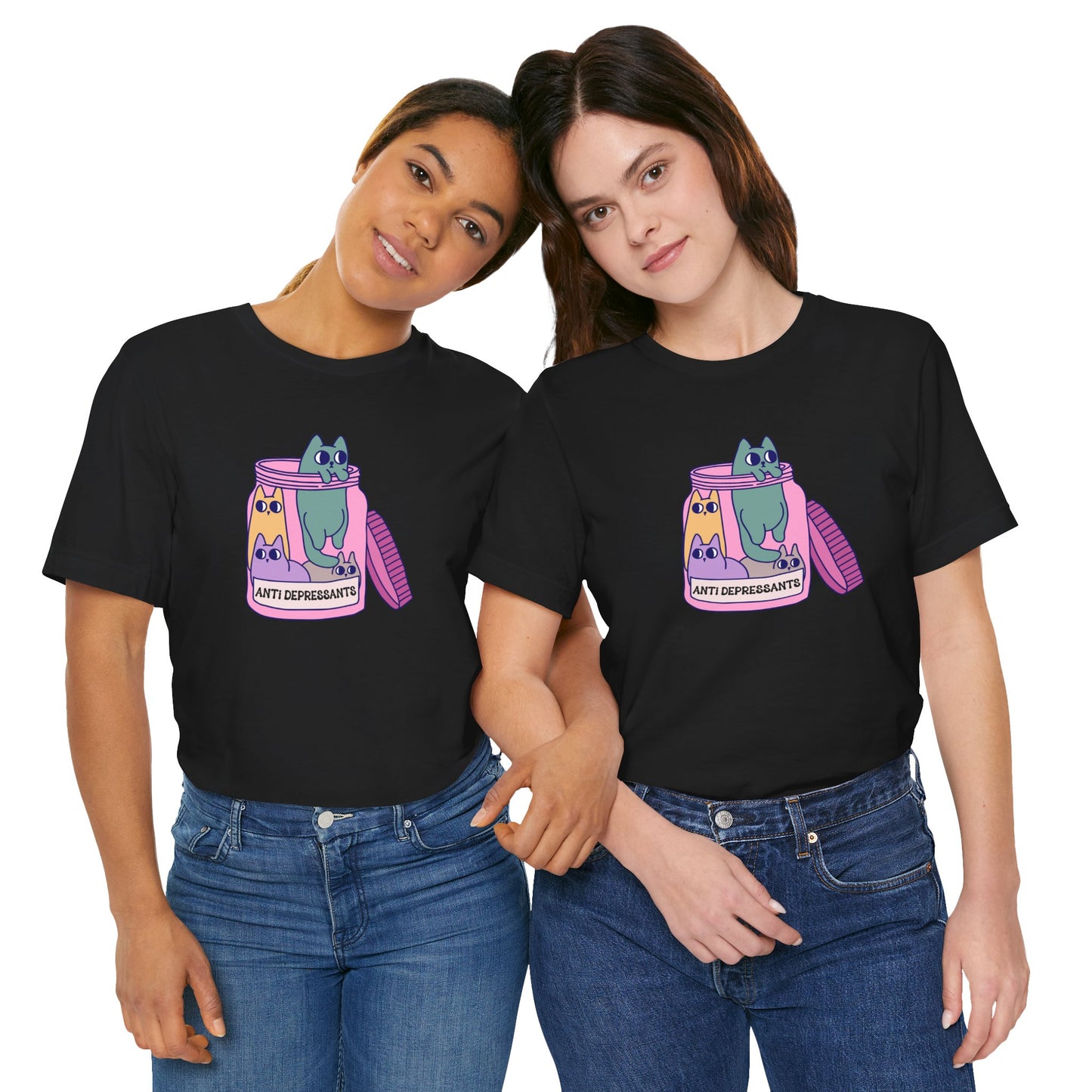 Anti-Depressant Cat Unisex Tee - Fun & Whimsical Graphic T-Shirt - Cats are my Anti Depressants