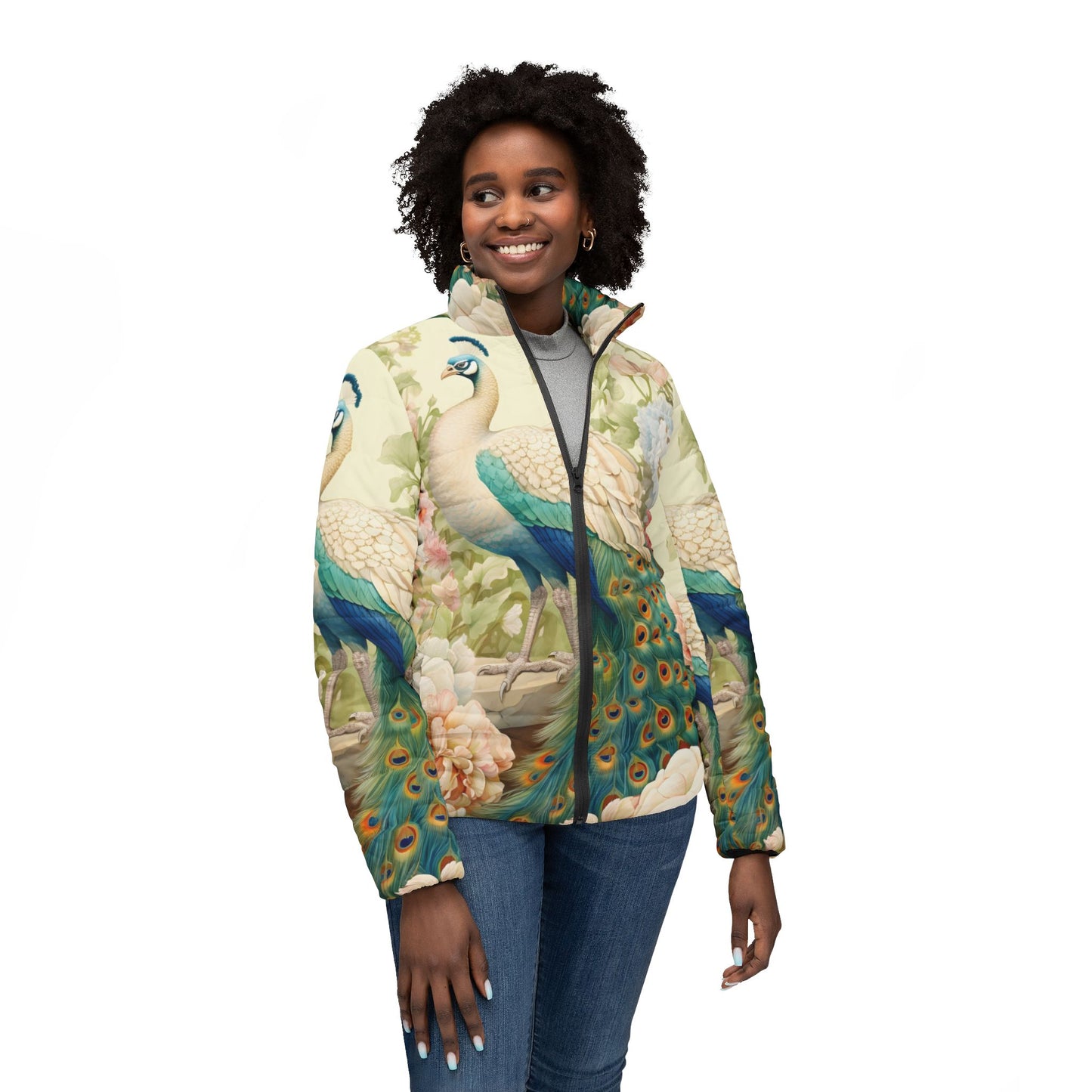 Women's Puffer Jacket -Regal Peacock