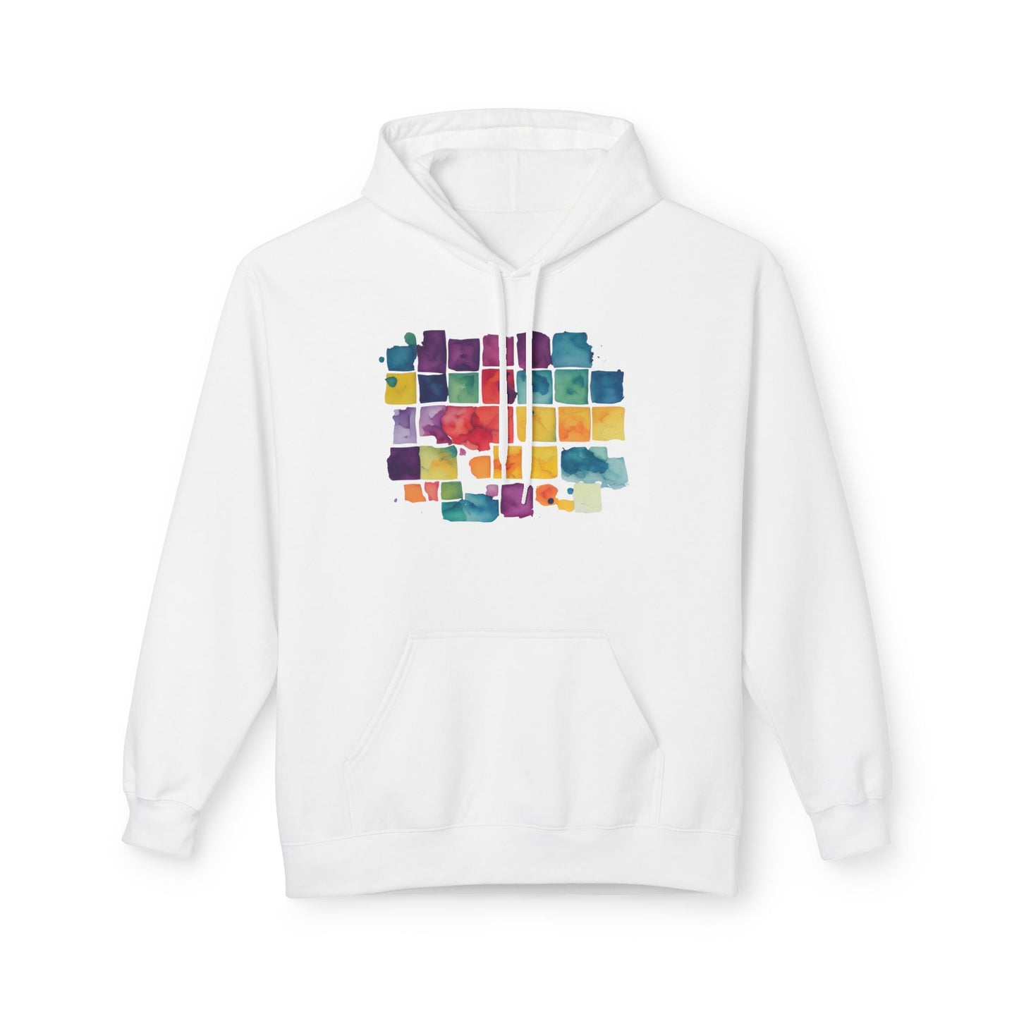Colorful abstract Watercolor Print Unisex Fleece Hoodie- Pride, LGBT