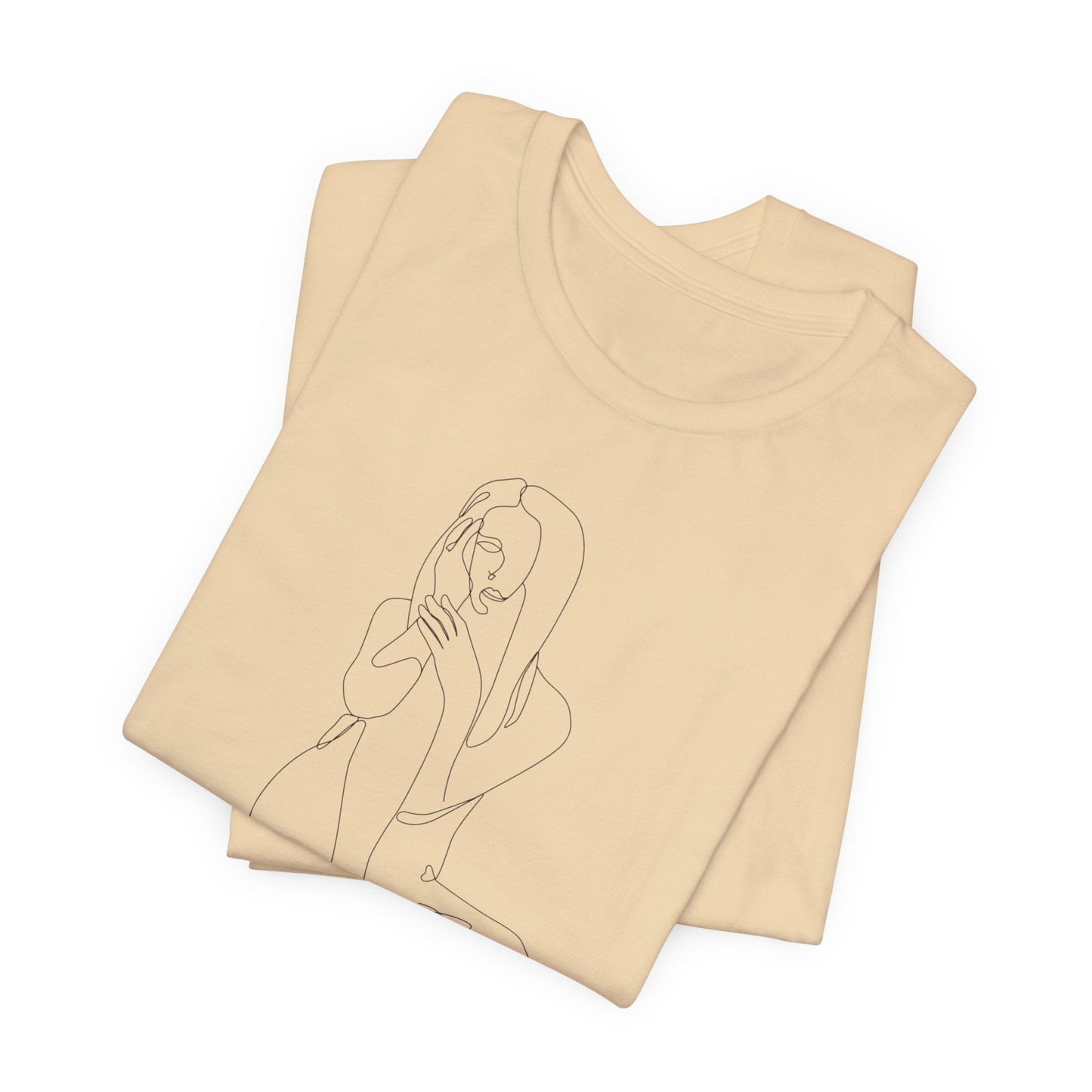 Minimalist Line Art Tee - simple line frawing of female-  Unisex Short Sleeve T-Shirt