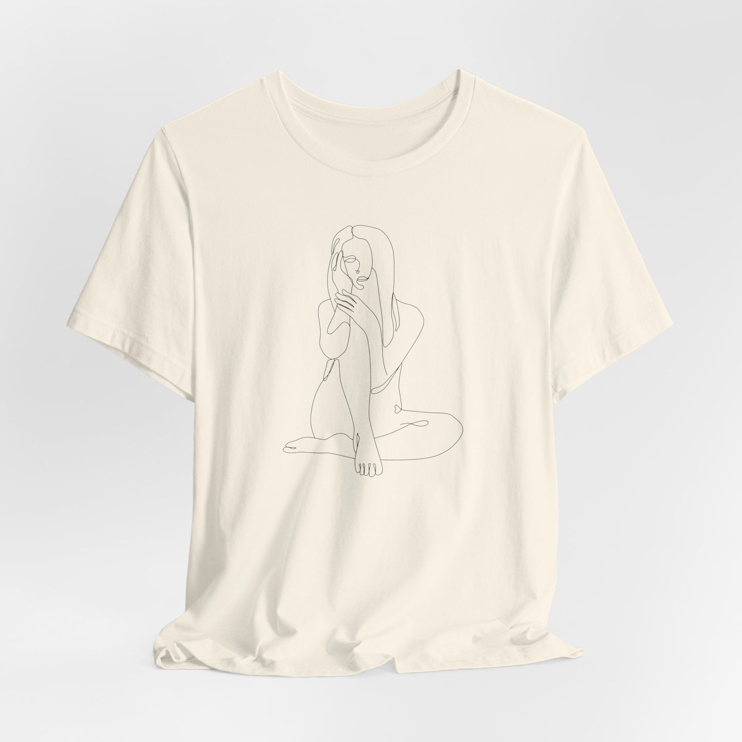 Minimalist Line Art Tee - simple line frawing of female-  Unisex Short Sleeve T-Shirt
