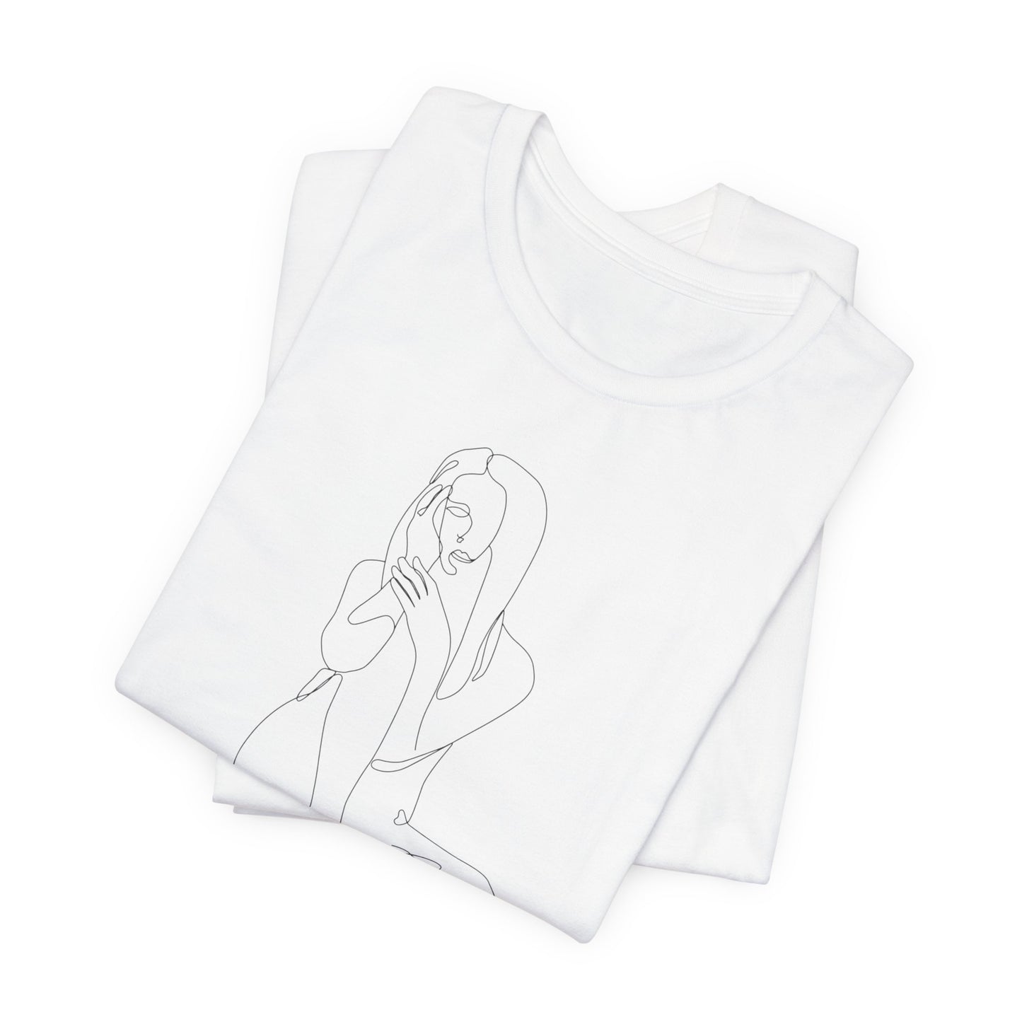Minimalist Line Art Tee - simple line frawing of female-  Unisex Short Sleeve T-Shirt