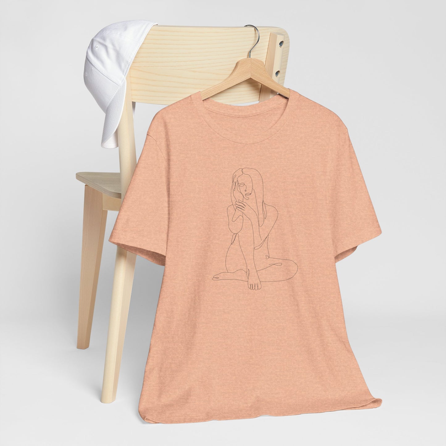 Minimalist Line Art Tee - simple line frawing of female-  Unisex Short Sleeve T-Shirt