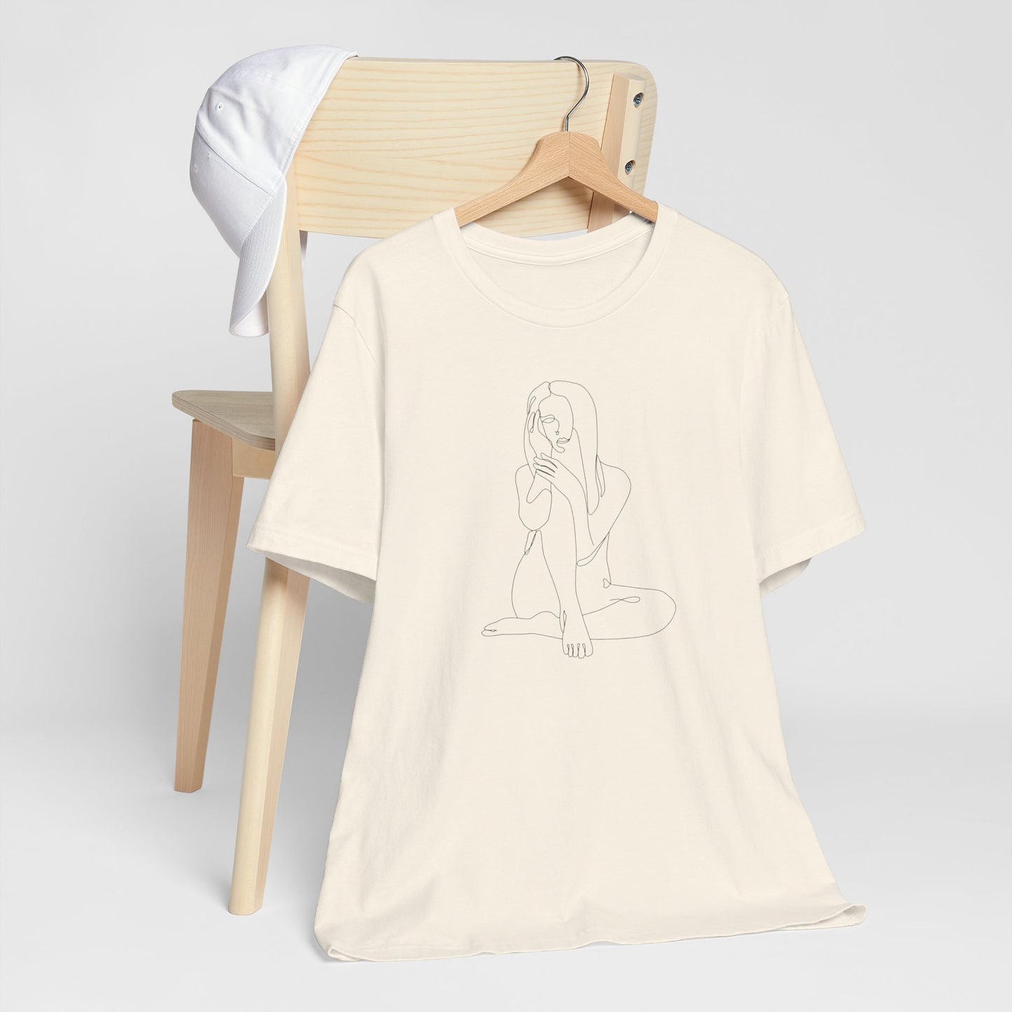 Minimalist Line Art Tee - simple line frawing of female-  Unisex Short Sleeve T-Shirt